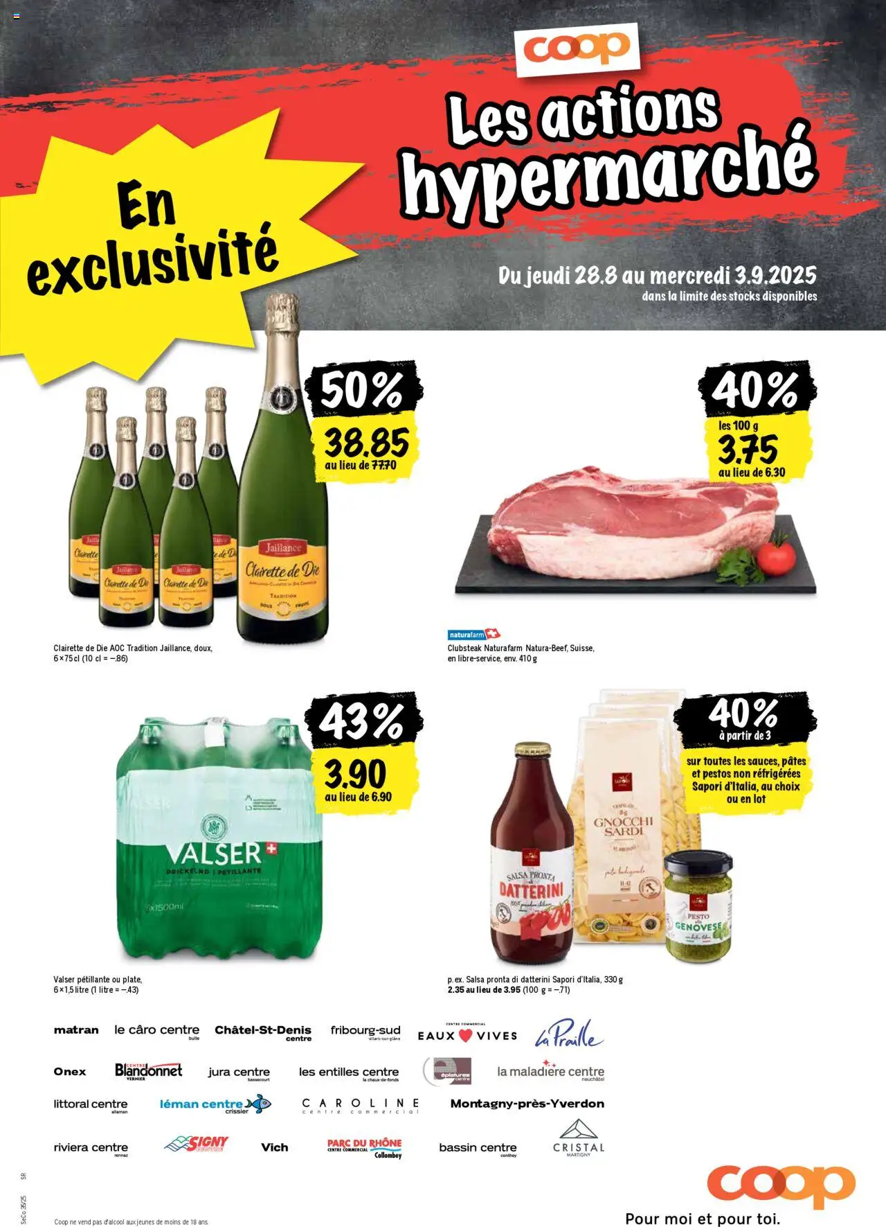 Coop - Les actions de la semaine ab 28.08.2025 | Seite: 21 | Produkte: Jura, Flager, Pasta