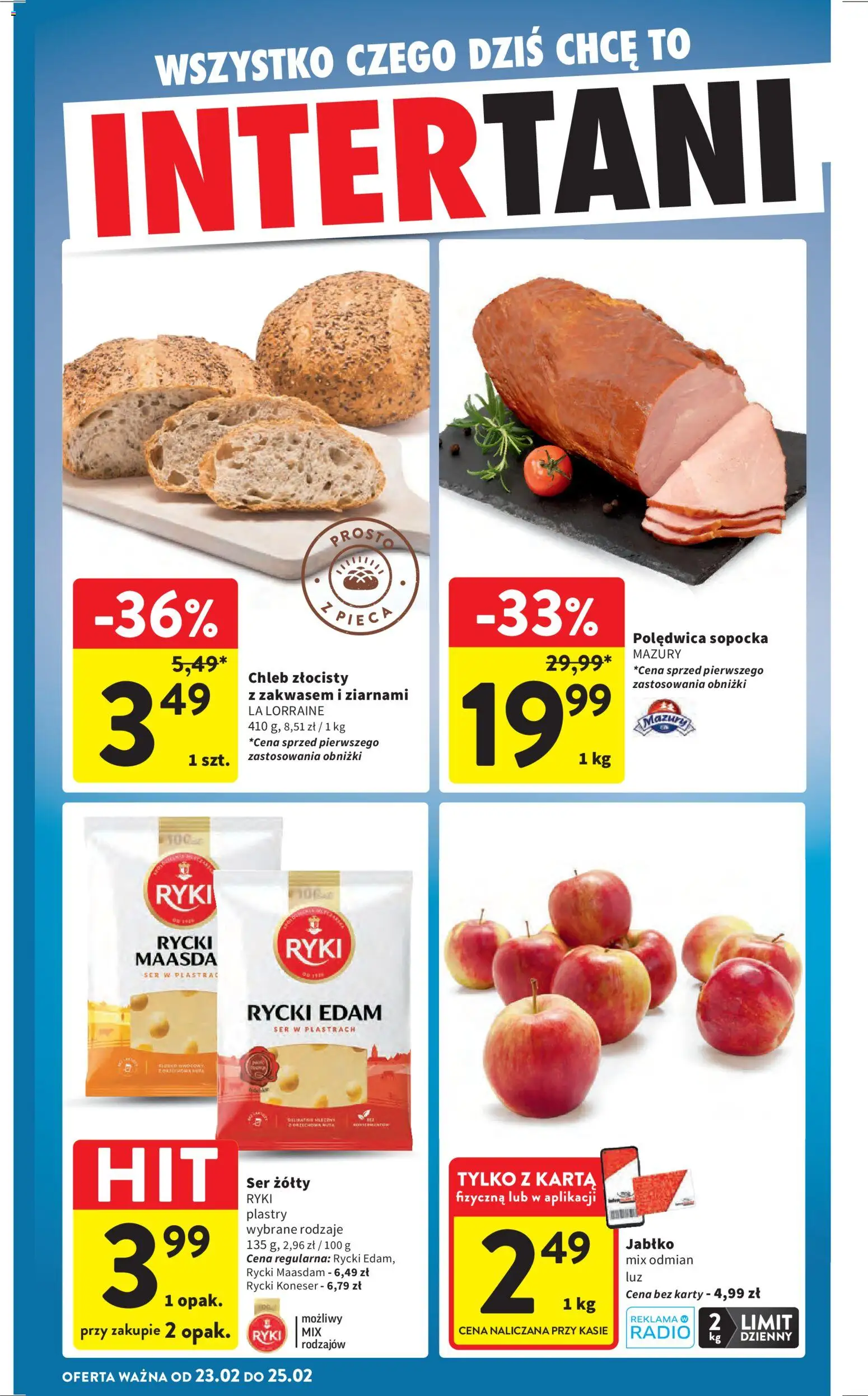 Intermarche Gazetka od 19.02.2026 | Strona: 42 | Produkty: Karta, Radio, Ser, Chleb