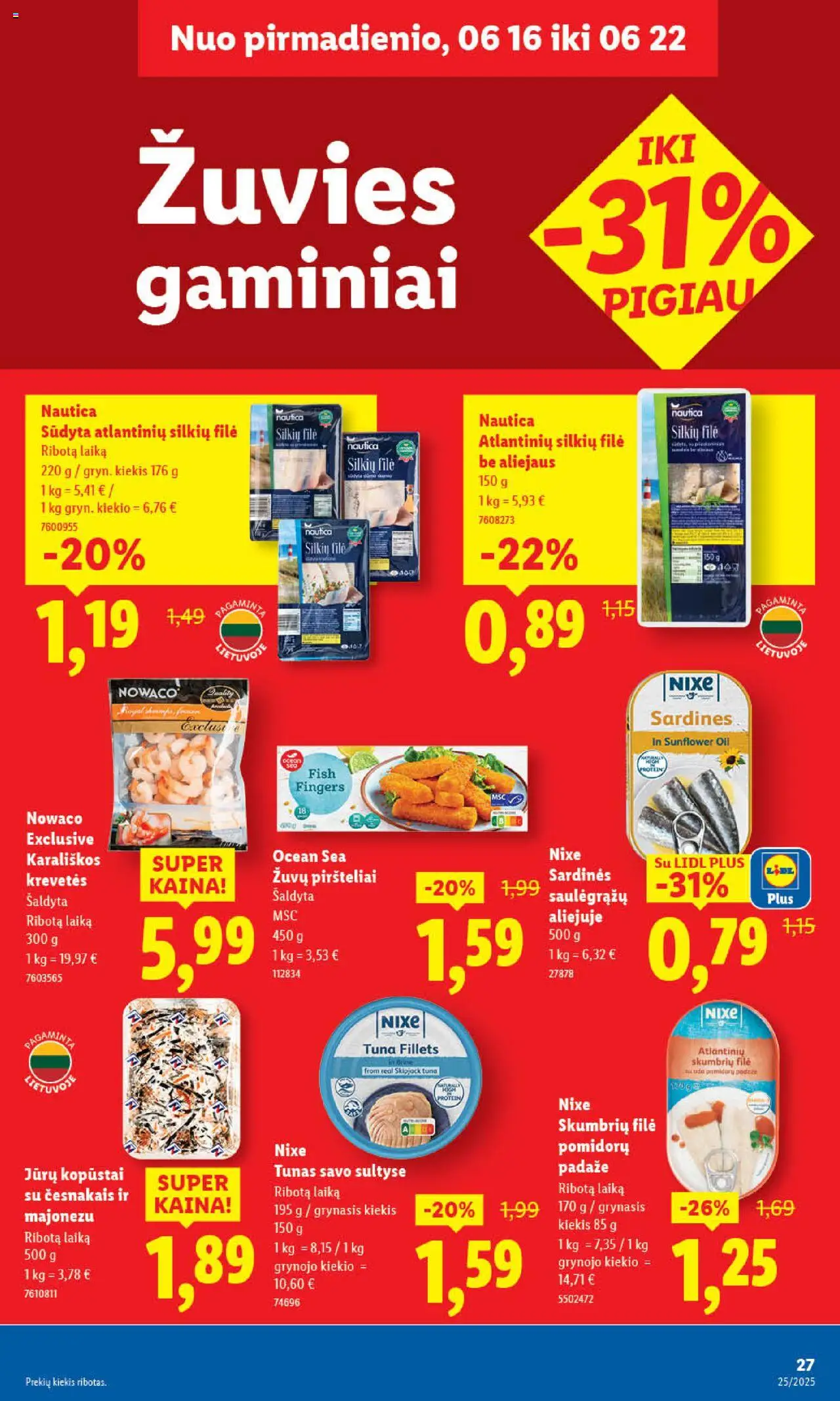 LIDL leidinys│galioja nuo 16.06.2025 | Puslapis: 27 | Prekių: Silkių filė