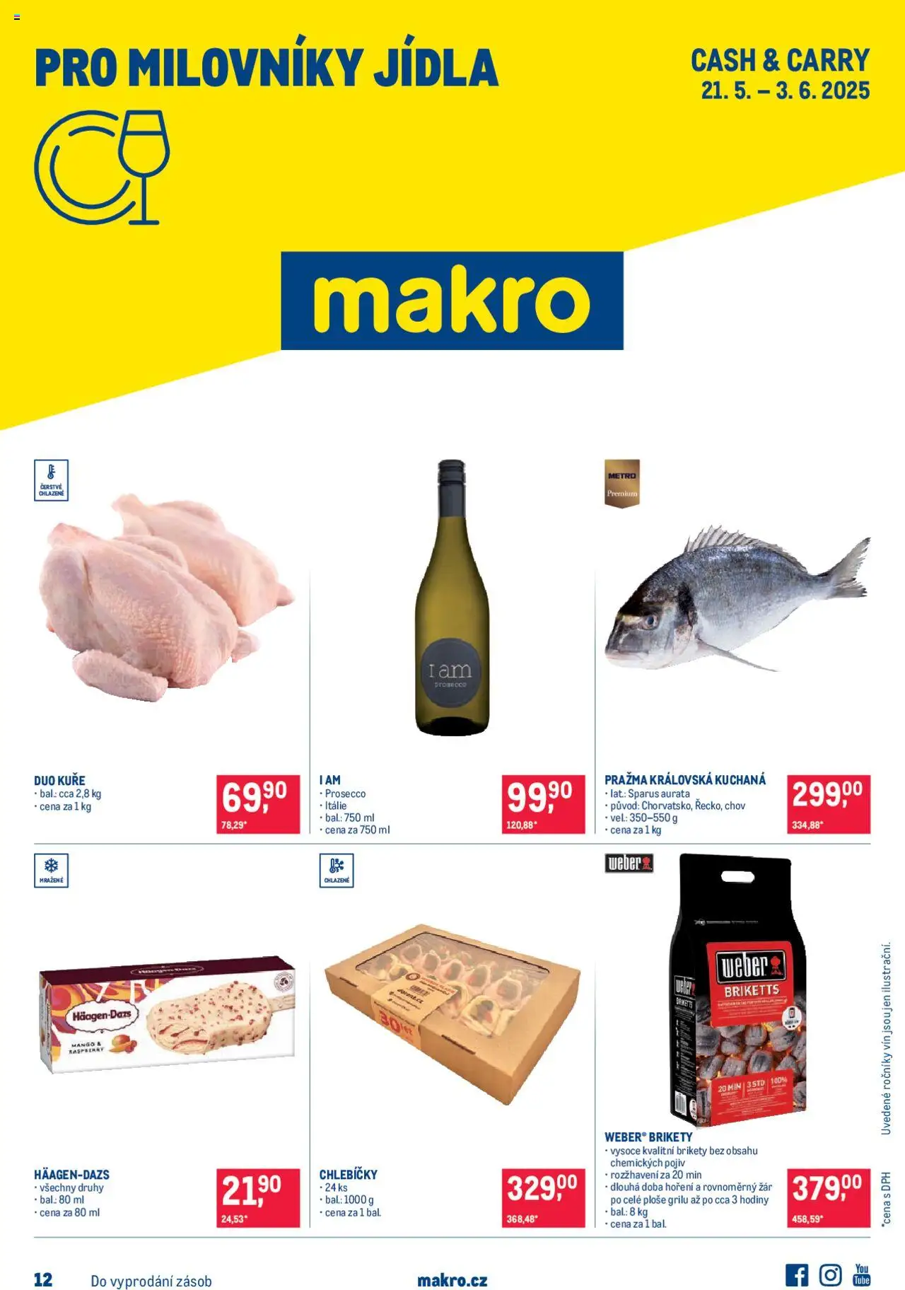 Makro leták - Pro milovníky jídla od 21.05.2025 | Strana: 1 | Produkty: Mango, Hodiny, Pražma, Brikety
