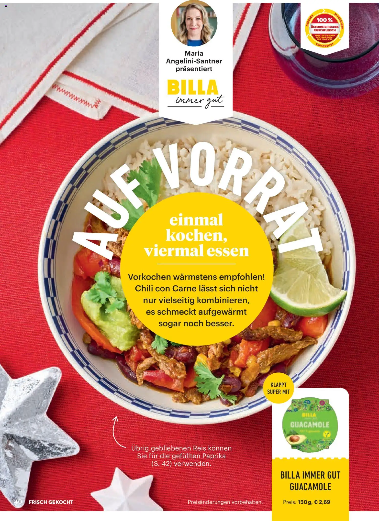 Billa  Frisch Gekocht gültig ab 01.12.2025 | Seite: 40 | Produkte: Chili, Reis