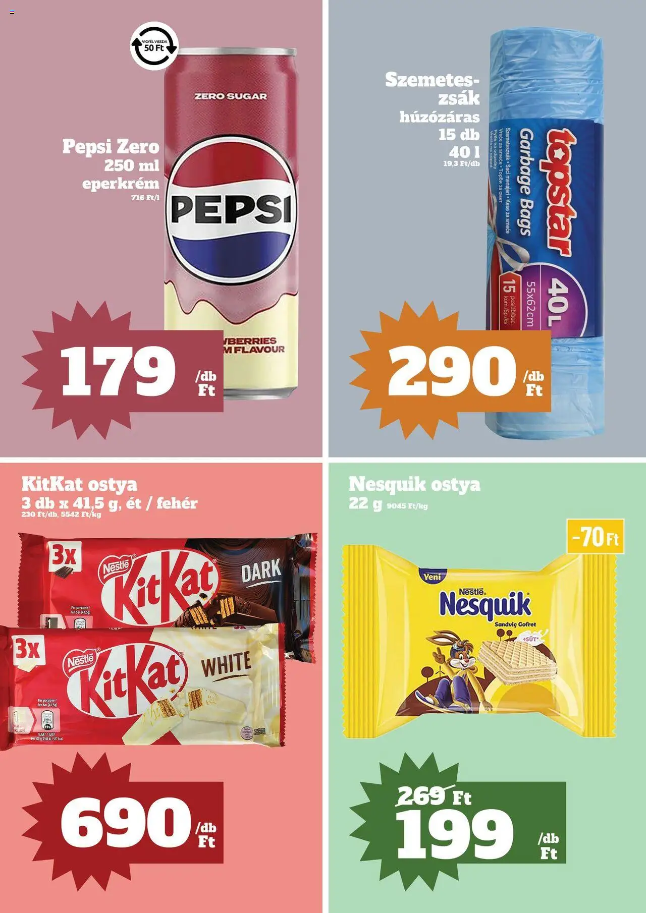 Family Diszkont akciós ujság - amely érvényes a következő dátumtól: 09.10.2025 | Oldal: 15 | Termékek: Pepsi, Szemetes, Szemeteszsák, Nesquik