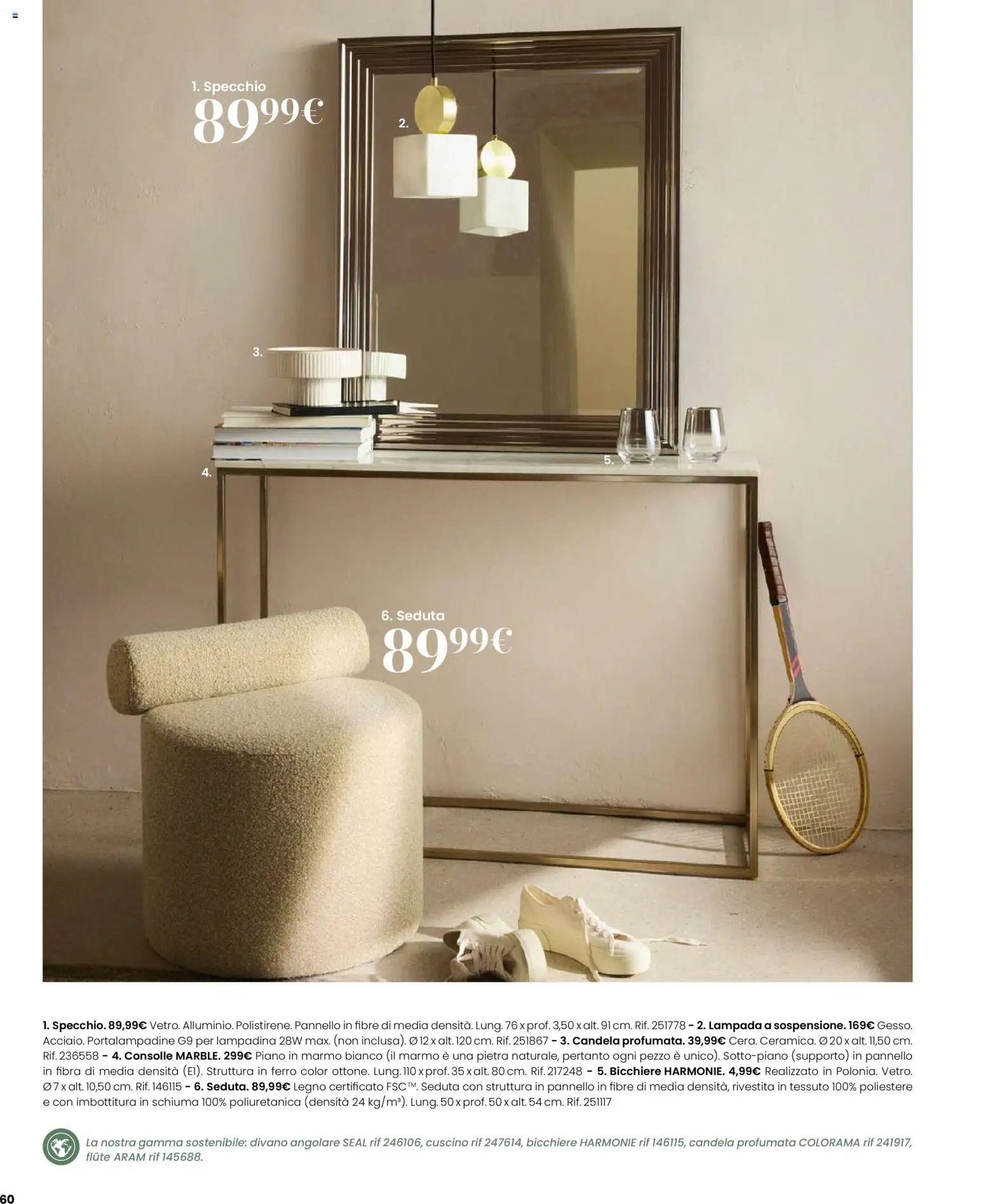 Volantino Maisons du Monde del 12.02.2026 | Pagina: 60 | Prodotti: Divano angolare, Divano, Candela, Specchio