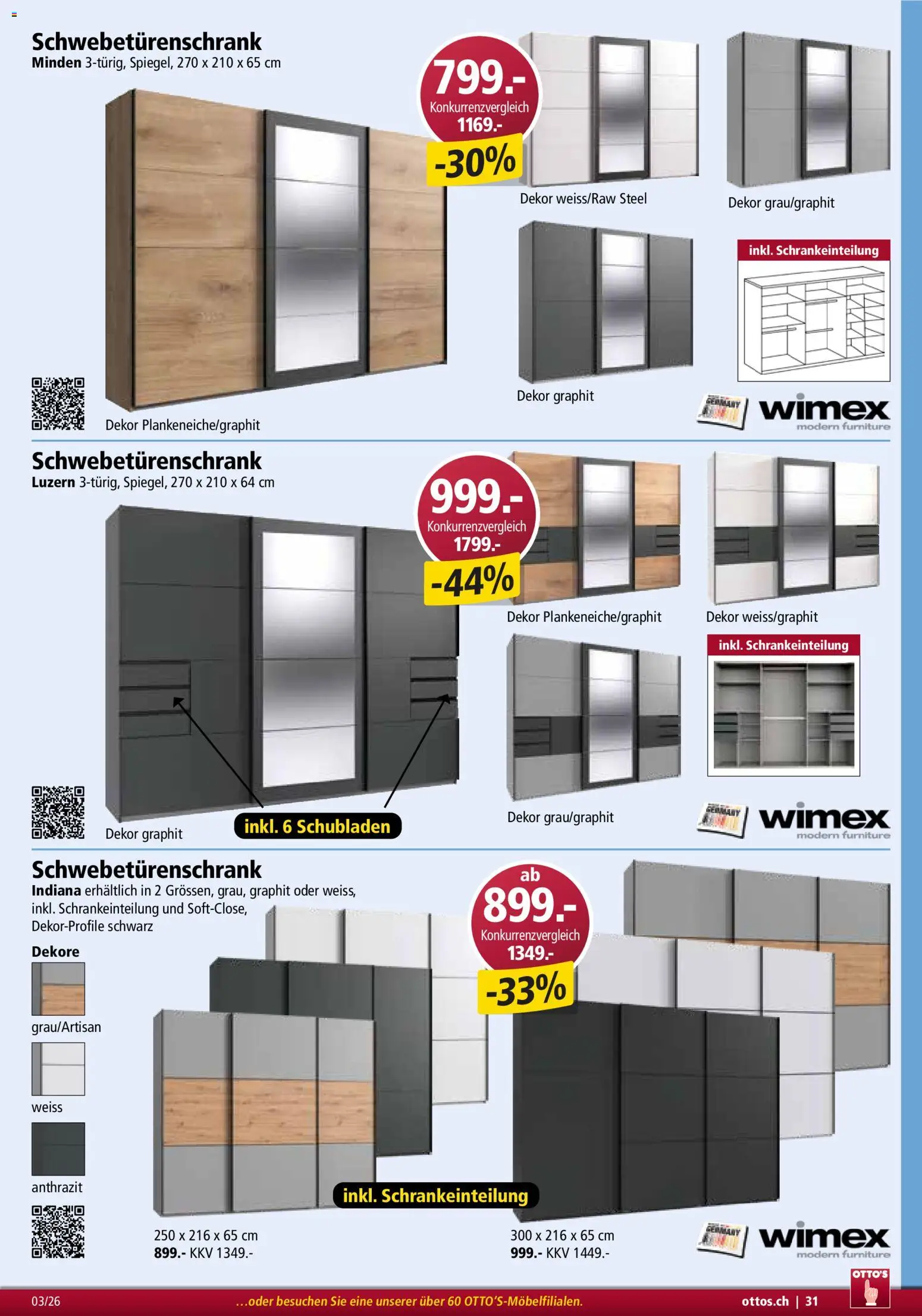 Otto's Aktionen Möbelflyer – gültig ab 01.03.2026 | Seite: 31 | Produkte: Schwebetürenschrank
