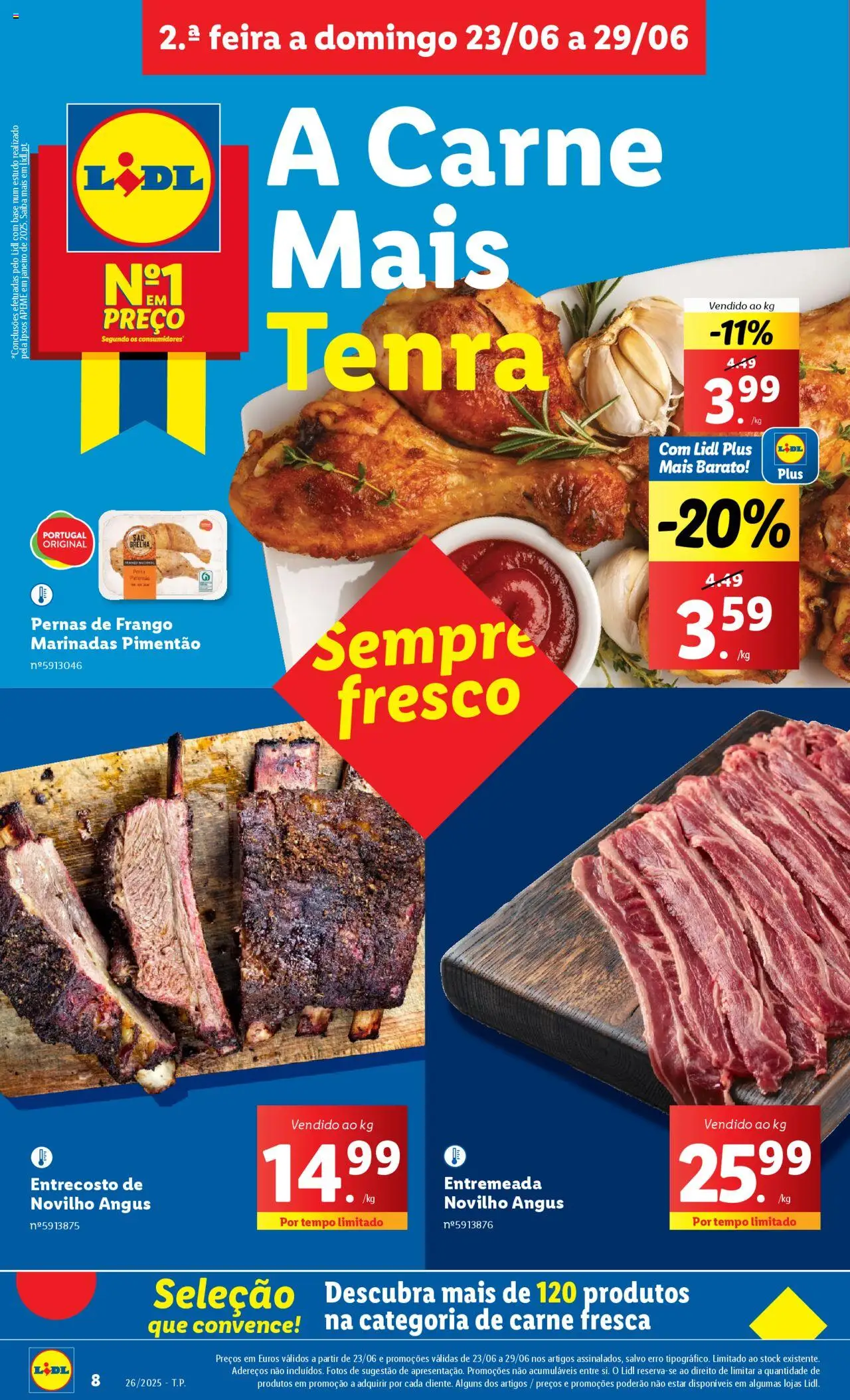 Lidl folheto │ válido de 23.06.2025 | Página: 8 | Produtos: Frango, Pimentão, Base, Carne