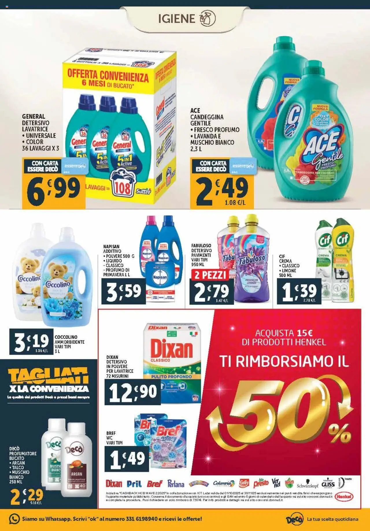 Volantino Decò del 03.10.2025 | Pagina: 19 | Prodotti: Crema, Candeggina, Lavanda, Profumo