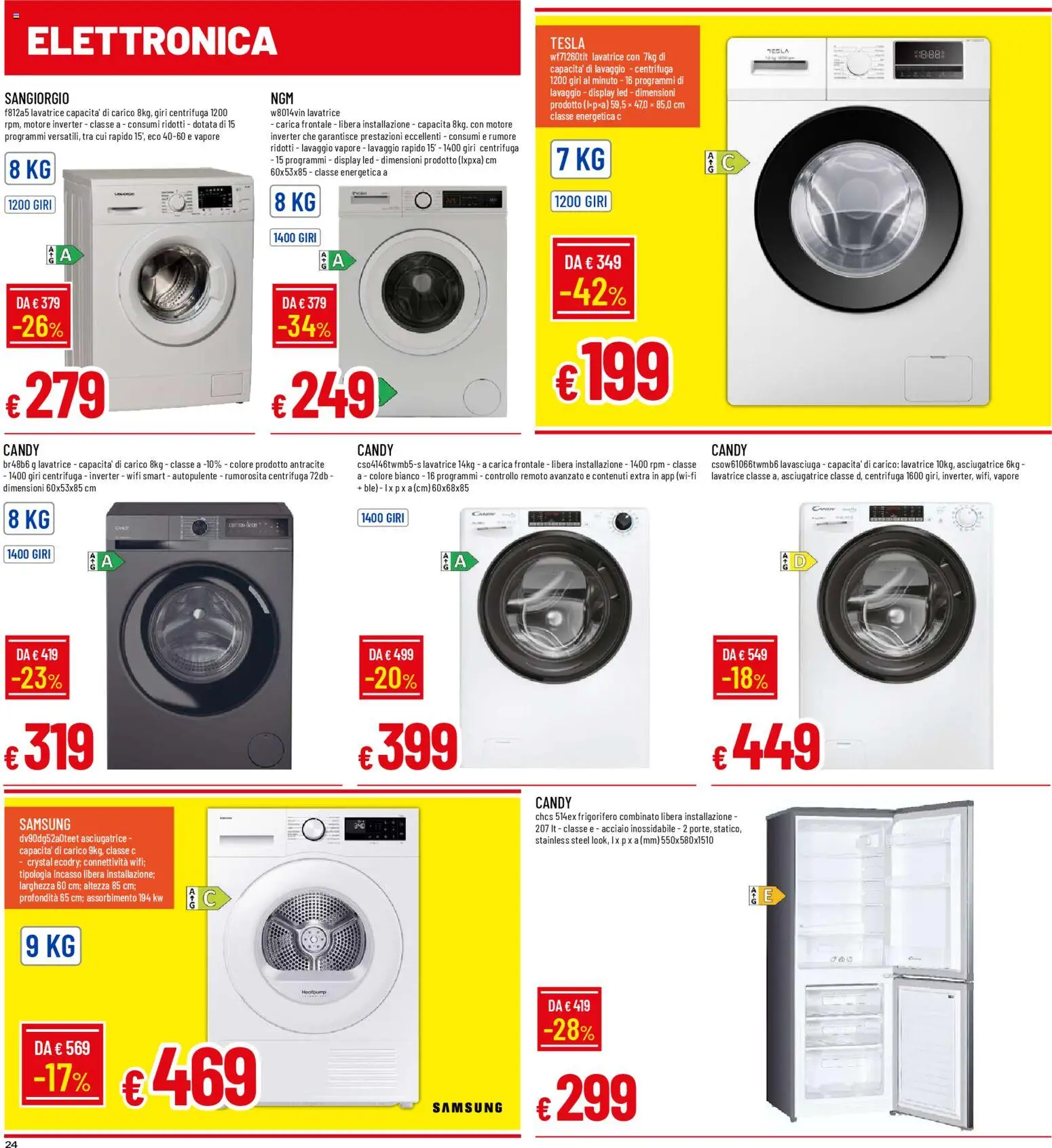 Volantino Galassia del 02.01.2026 | Pagina: 24 | Prodotti: Lavasciuga, Centrifuga, Frigorifero combinato, Samsung