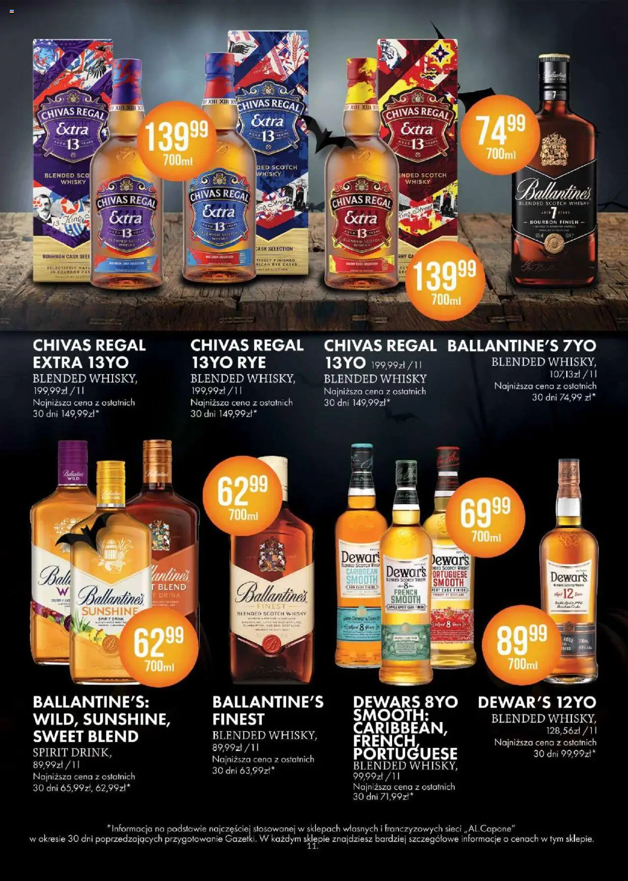 Al.Capone Gazetka od 13.10.2025 | Strona: 11 | Produkty: Chivas Regal, Bourbon, Regał, Whisky