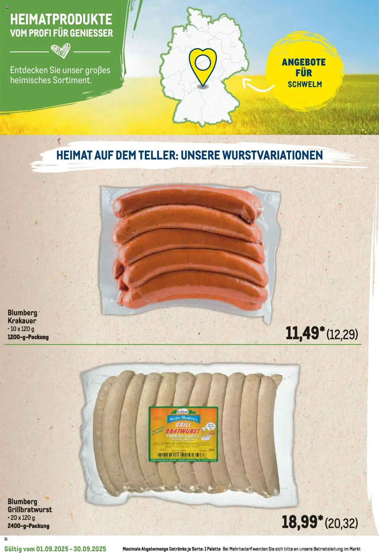 Metro Regionaler Flyer - gültig ab dem 01.09.2025 | Seite: 22 | Produkte: Grill, Bratwurst