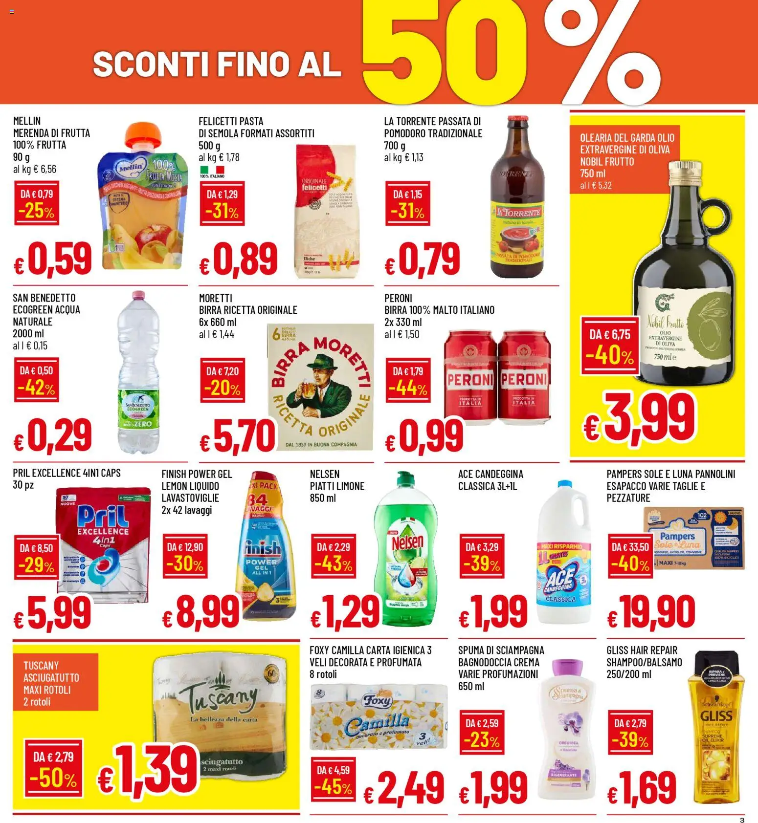 Volantino Galassia del 02.02.2026 | Pagina: 3 | Prodotti: Frutta, Olio, Pasta, Lavastoviglie