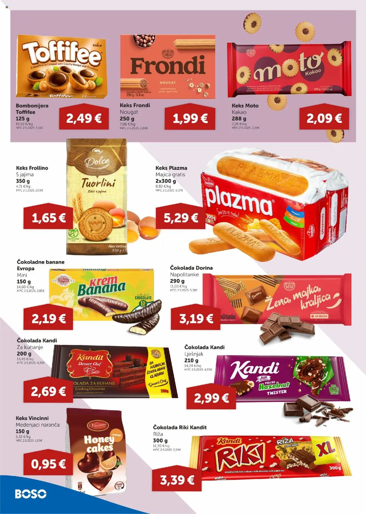 Boso katalog | vrijedi od 11.09.2025 | Stranica: 8 | Proizvodi: Dorina, Banane, Keks, Lješnjak