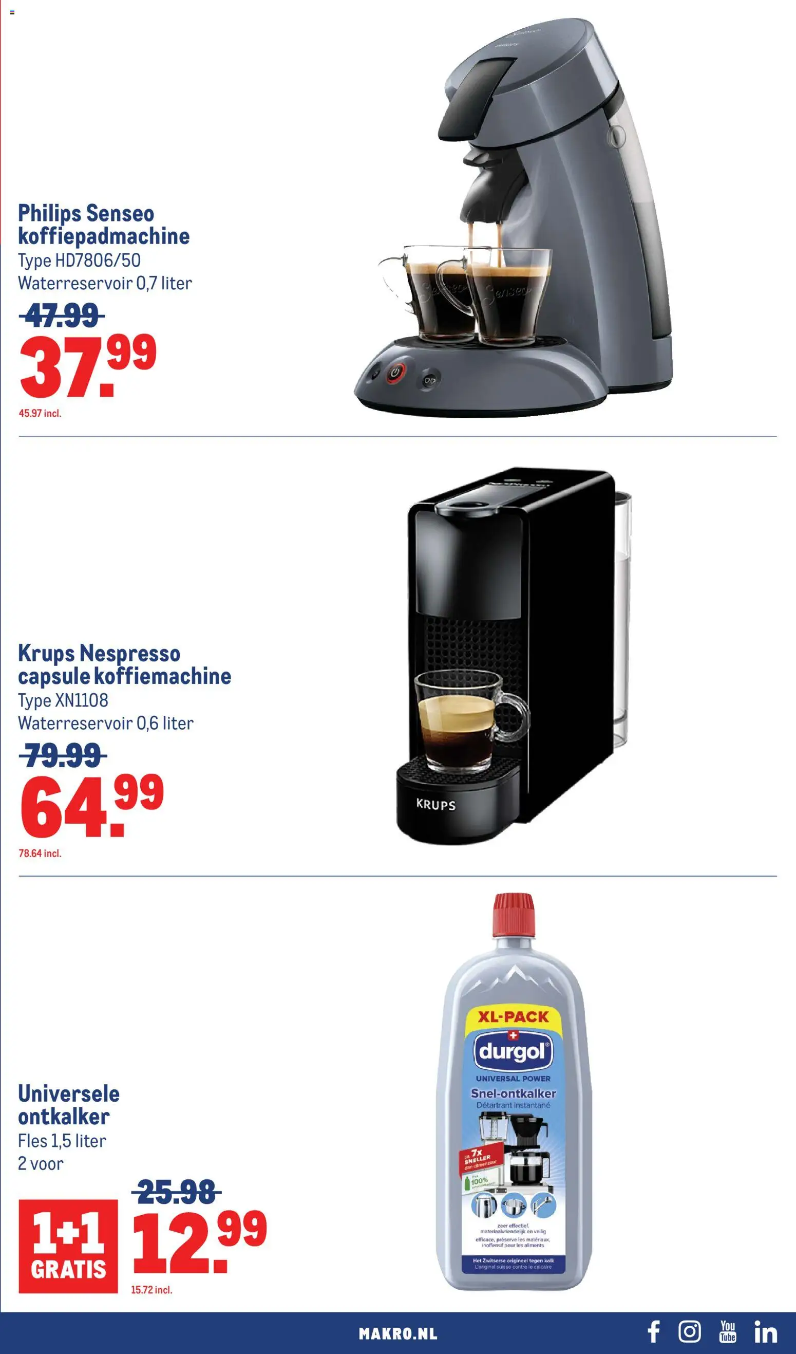 {H1} | Pagina: 7 | Producten: Koffiemachine, Fles, Citroenzuur, Capsule