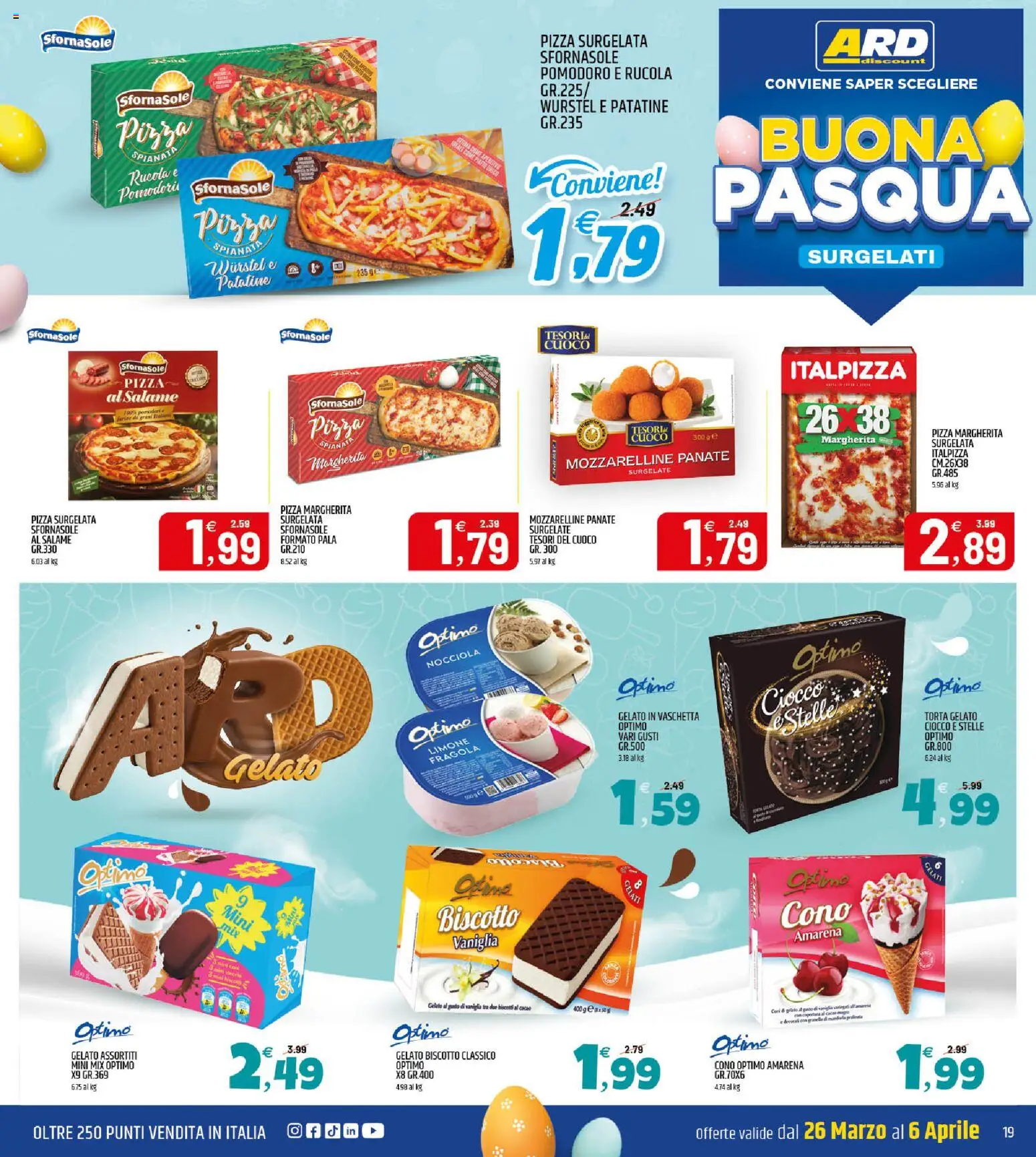 Volantino ARD Discount del 26.03.2026 | Pagina: 19 | Prodotti: Biscotti, Pomodoro, Torta, Amarena