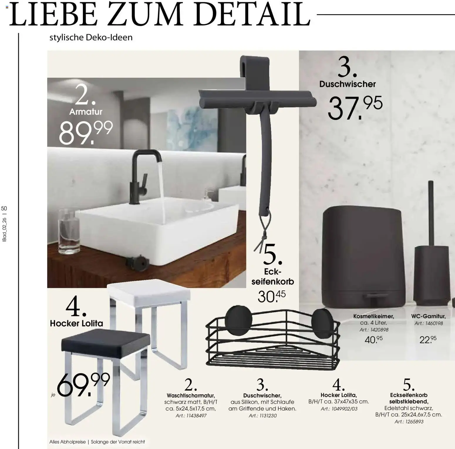 Zurbrüggen Bad Spezial – gültig ab 23.03.2026 | Seite: 50 | Produkte: Hocker, Armatur