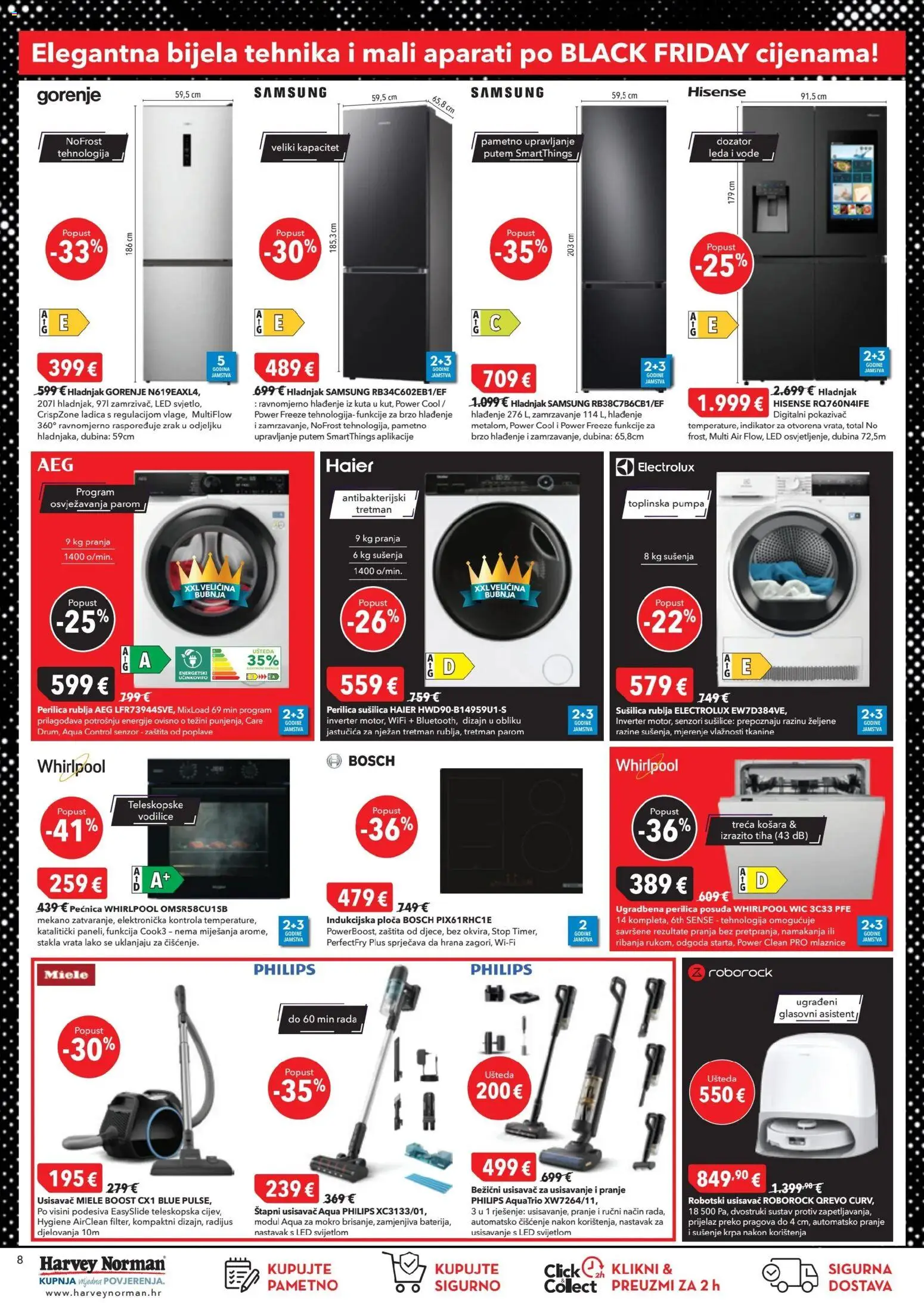 Harvey Norman katalog | vrijedi od 04.11.2025 | Stranica: 8 | Proizvodi: Usisavač, Vrata, Hladnjak, Pećnica