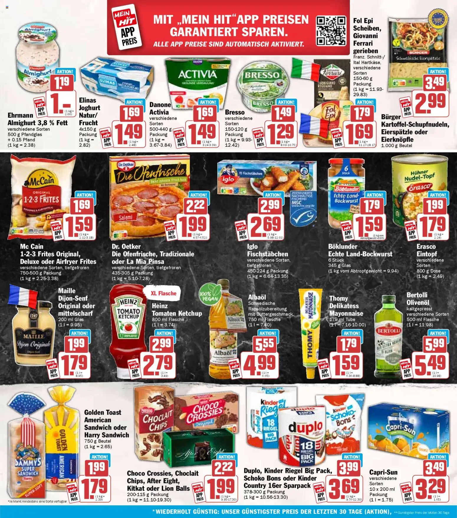 HIT Prospekt 	 – gültig ab 19.01.2026 | Seite: 18 | Produkte: Iglo, Burger, Kinder riegel, Mayonnaise