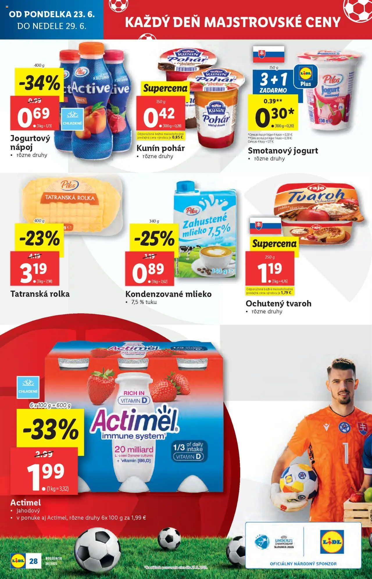 Lidl leták │ platný od 23.06.2025 | Strana: 34 | Produkty: Mlieko, Jogurt, Tvaroh, Actimel