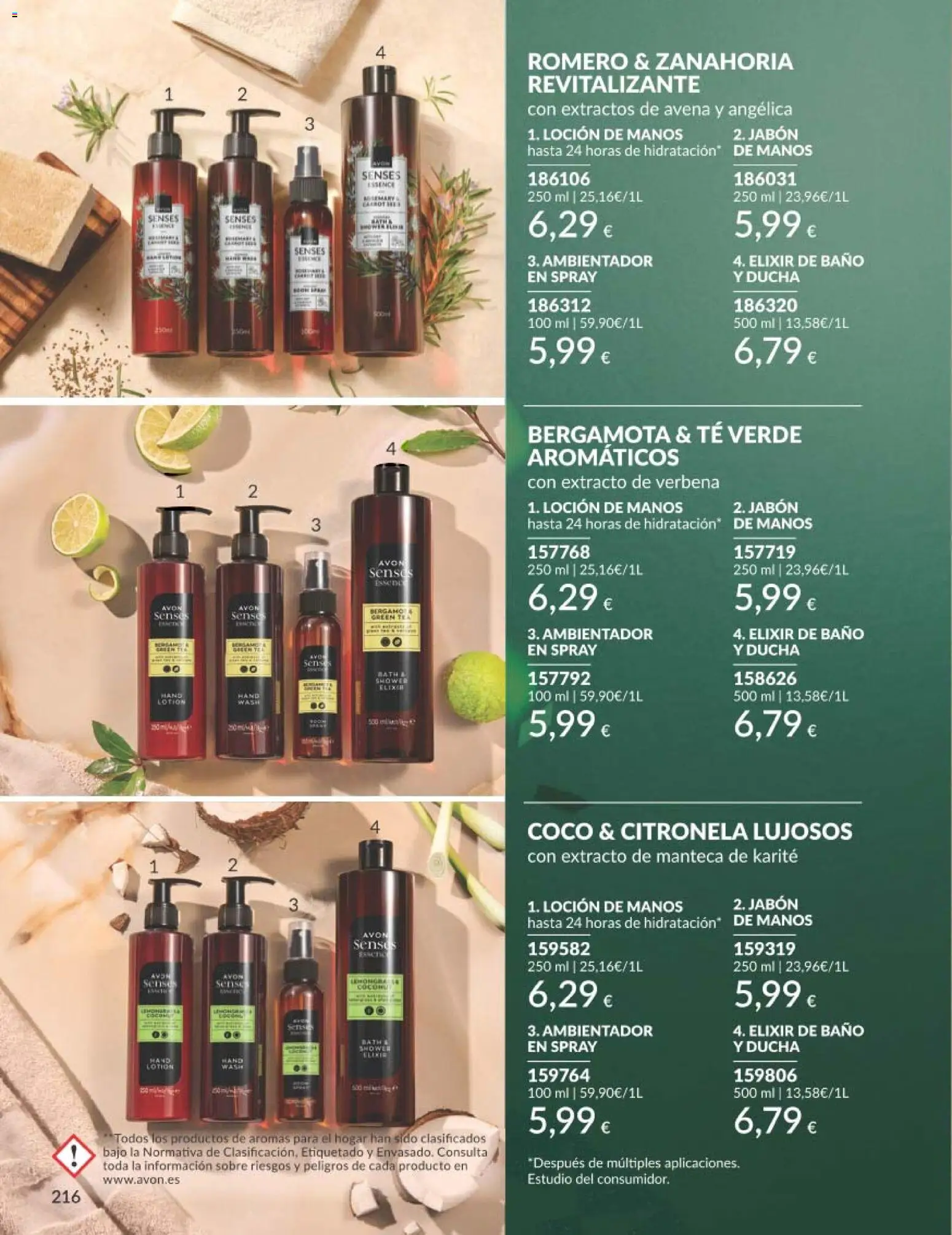 Catálogo AVON campaña 11 Black Friday │ válido desde el 01.11.2025 | Página: 216 | Productos: Jabón, Γάλα σε σκόνη, Zanahoria, Ducha