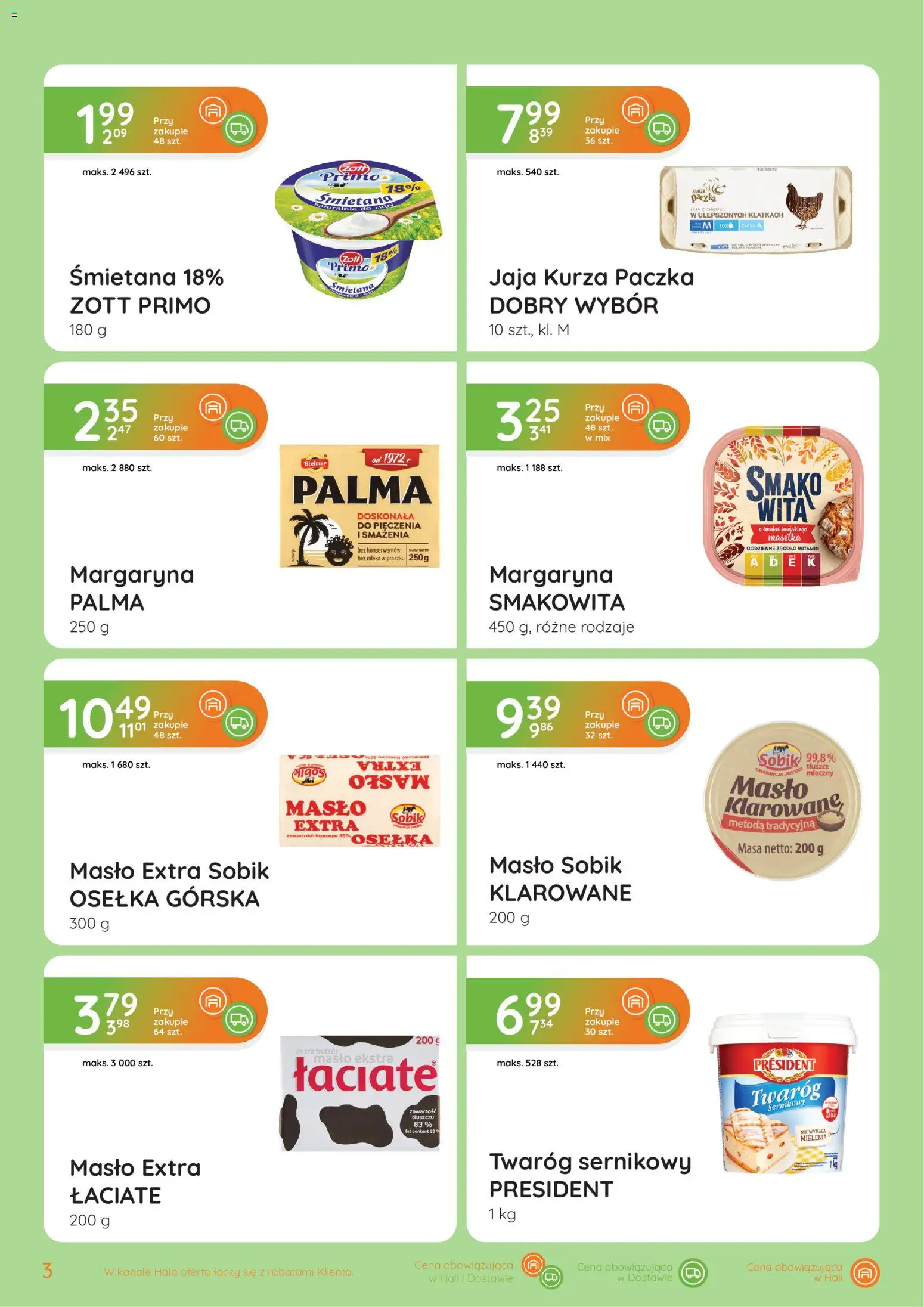 Eurocash gazetka - Wielkanoc od 02.03.2026 | Strona: 3 | Produkty: Mleka, Margaryna, Śmietana, Twaróg