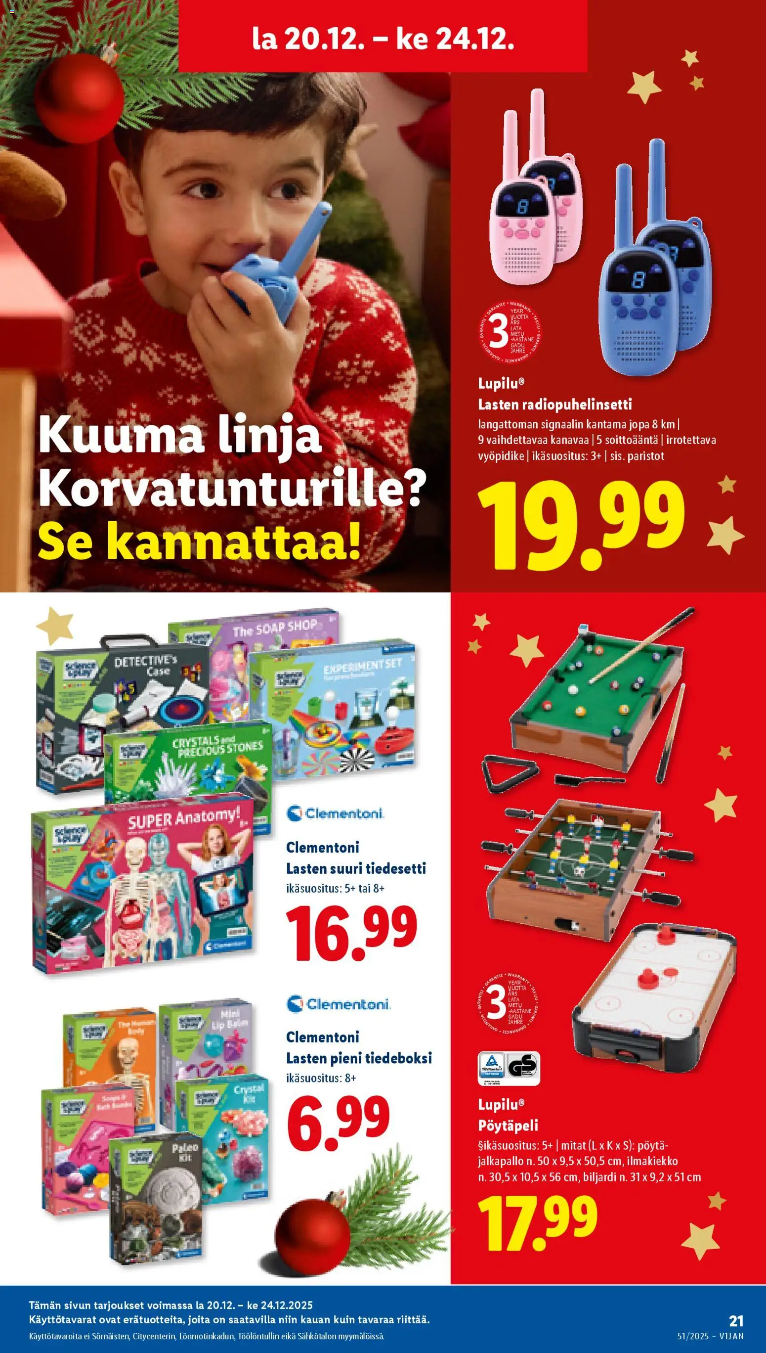 Lidl tarjoukset - Tampere – voimassa 18.12.2025 alkaen | Sivu: 27 | Tuotteet: Jalkapallo, Pöytä, Paristot