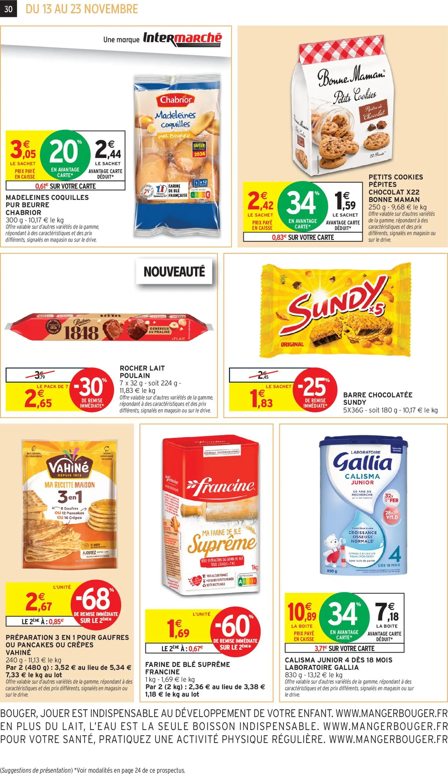 {H1} | Page: 30 | Produits: Farine, Huile, Chocolat, Gaufres