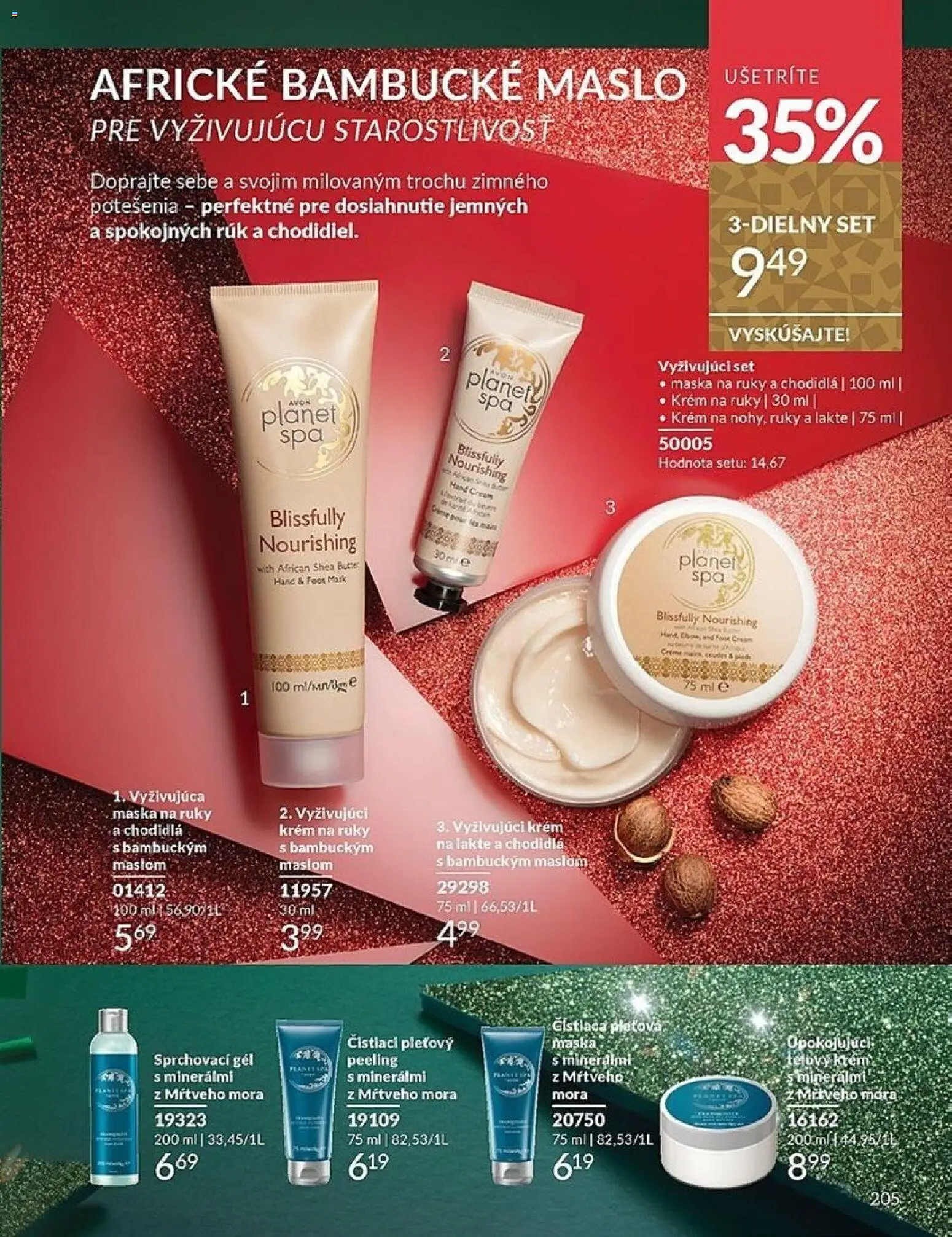 Nové Avon akcie – leták je platný od 01.12.2025 | Strana: 205 | Produkty: Maslo, Maska, Peeling, Krém na ruky