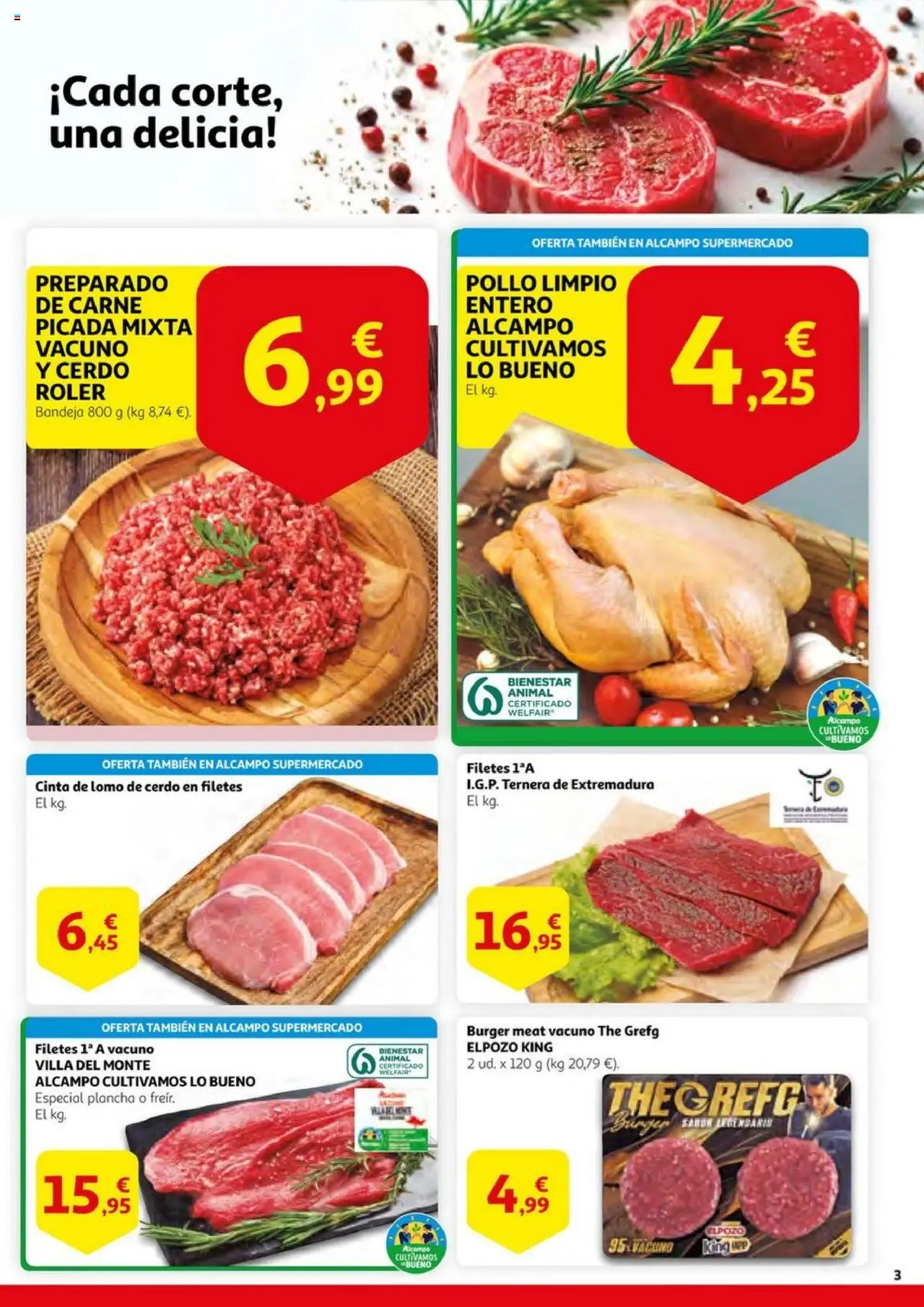Alcampo - HG Unificado Madrid │ válido desde el 01.07.2025 | Página: 3 | Productos: Cerdo, Plancha, Bandeja