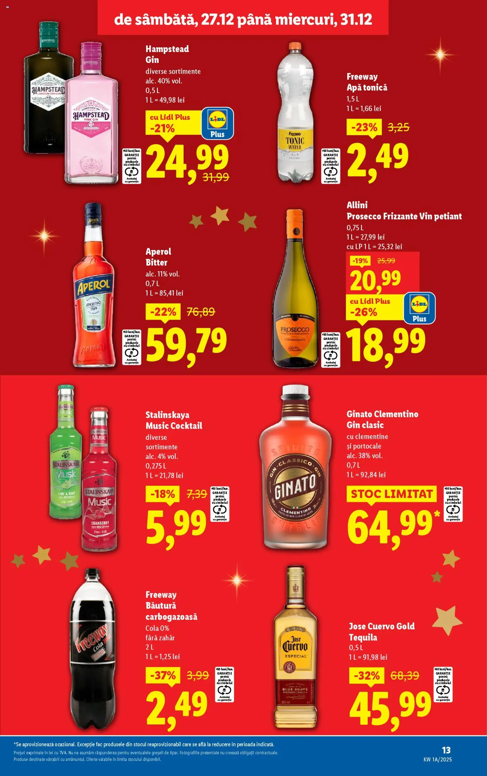 Noul catalog Lidl – valabil de la 27.12.2025 | Pagină: 13 | Produse: Amerikan servis, Prosecco, Portocale, Apă