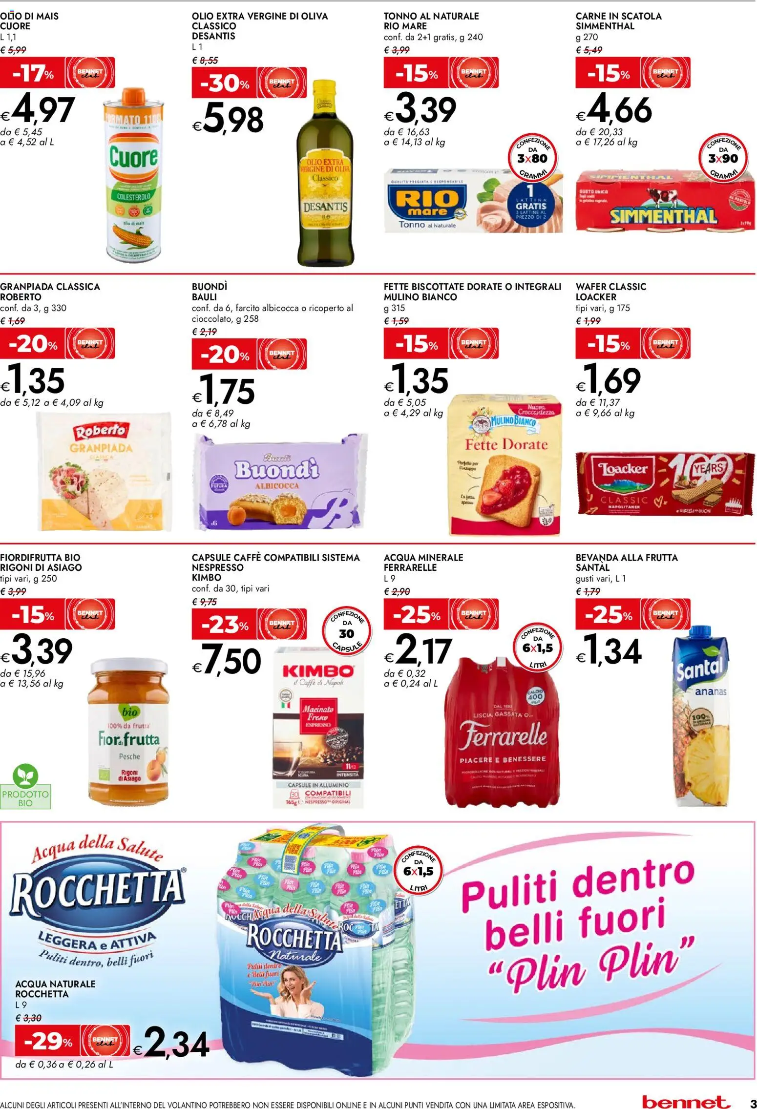 Volantino bennet del 23.03.2026 | Pagina: 3 | Prodotti: Acqua, Frutta, Acqua naturale, Ferrarelle