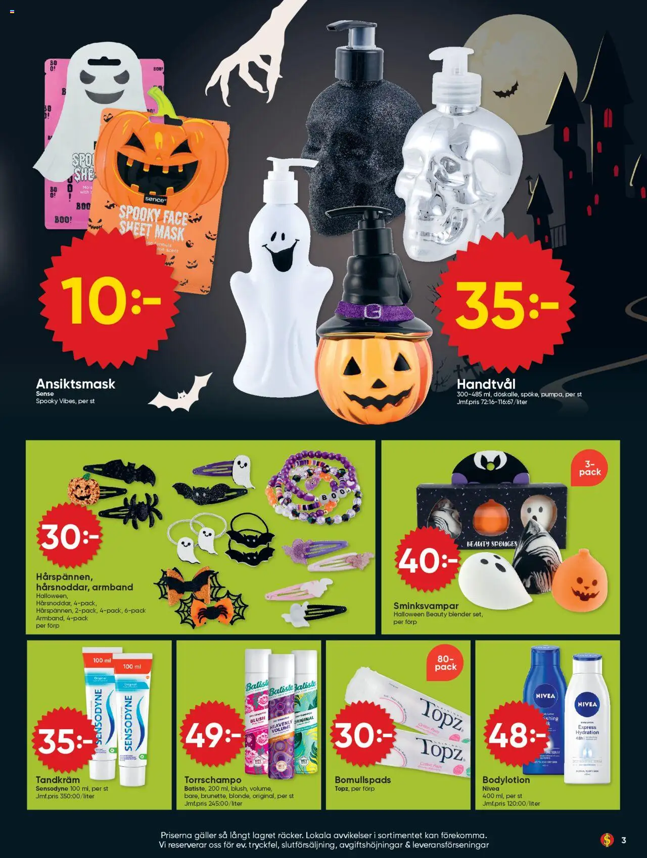 Dollar Store reklamblad aktuell från 06.10.2025 | Sida: 3 | Produkter: Mask, Tandkräm, Torrschampo, Blender