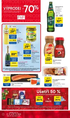Náhled letáku Tesco leták - Supermarket od 17.12.2025 | Strana: 2 | Produkty: Staropramen, Okurky, Sekt, Vánočka
