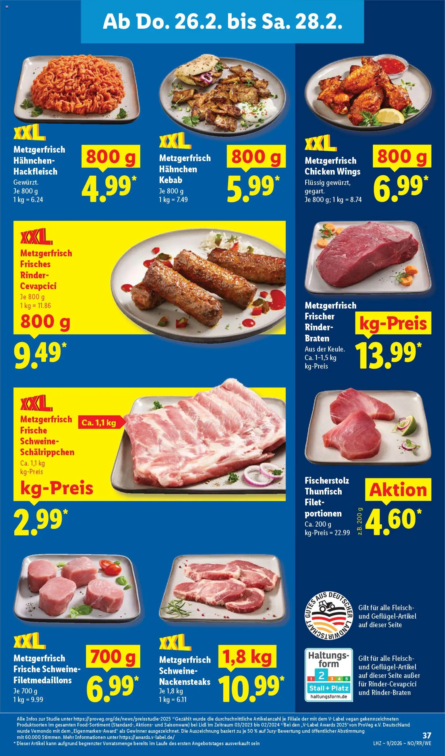 Lidl Prospekt Heppenheim – gültig ab 23.02.2026 | Seite: 59 | Produkte: Rinderbraten, Hahnchen, Thunfisch, Hackfleisch
