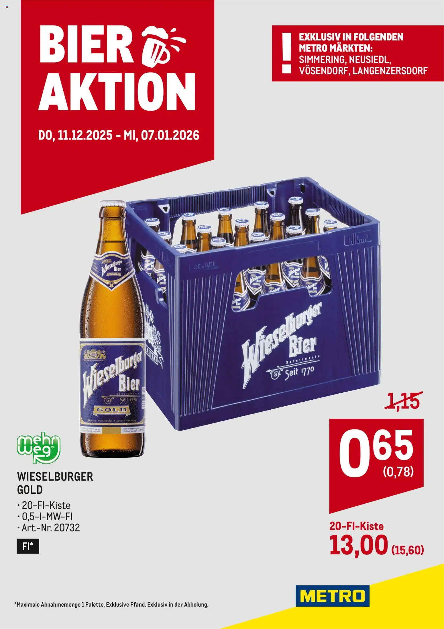 Metro Wieselburger Bieraktion gültig ab 11.12.2025 | Seite: 1