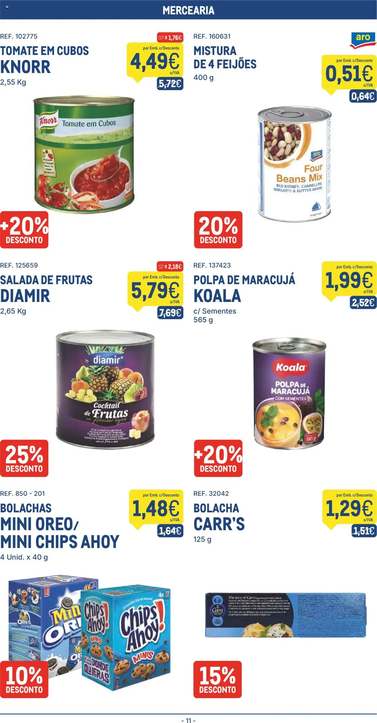 Makro folheto │ válido de 19.08.2025 | Página: 11 | Produtos: Feijões, Knorr, Tomate, Xarope