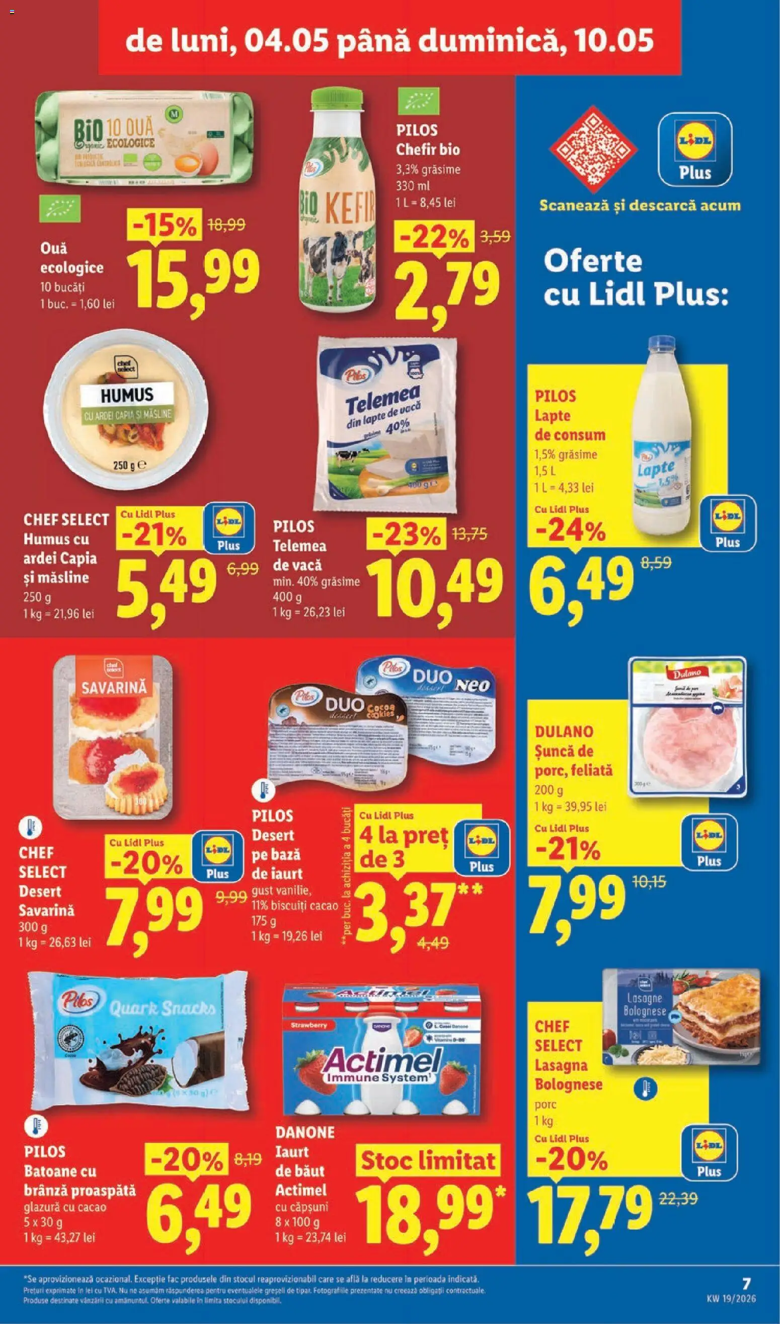 Noul catalog Lidl – valabil de la 04.05.2026 | Pagină: 7 | Produse: Savarină, Lapte, Șuncă, Cacao