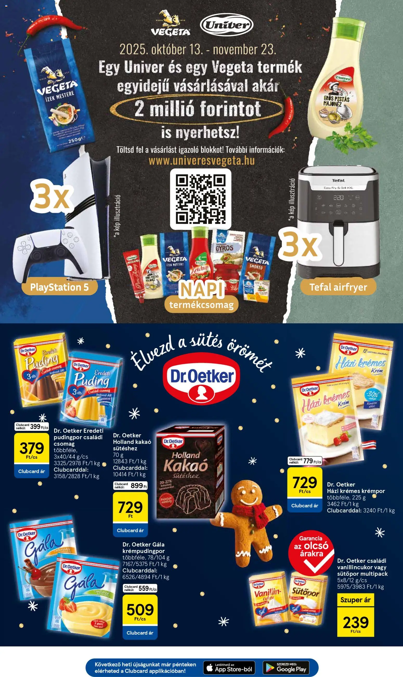 Tesco akciós ujság - amely érvényes a következő dátumtól: 13.11.2025 | Oldal: 21 | Termékek: Vegeta, Sütőpor, Vanillincukor, Majonéz