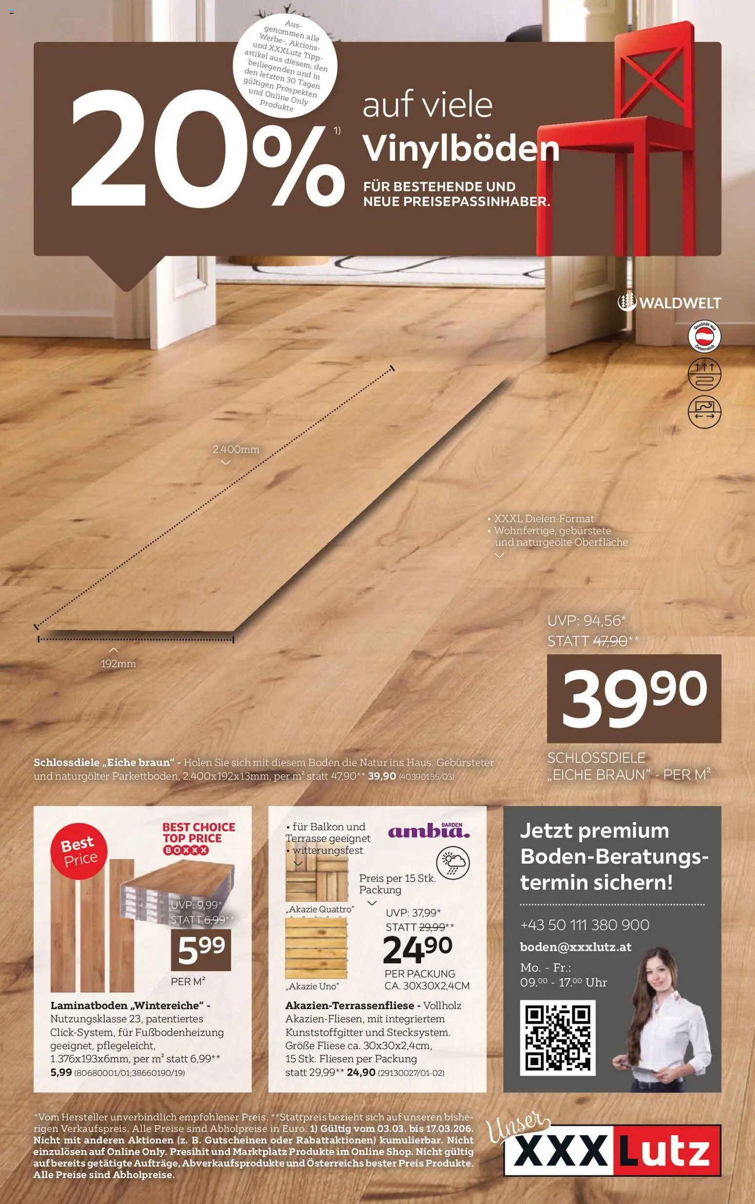 XXXLutz Vinylböden  gültig ab 03.03.2026 | Seite: 1 | Produkte: Uhr
