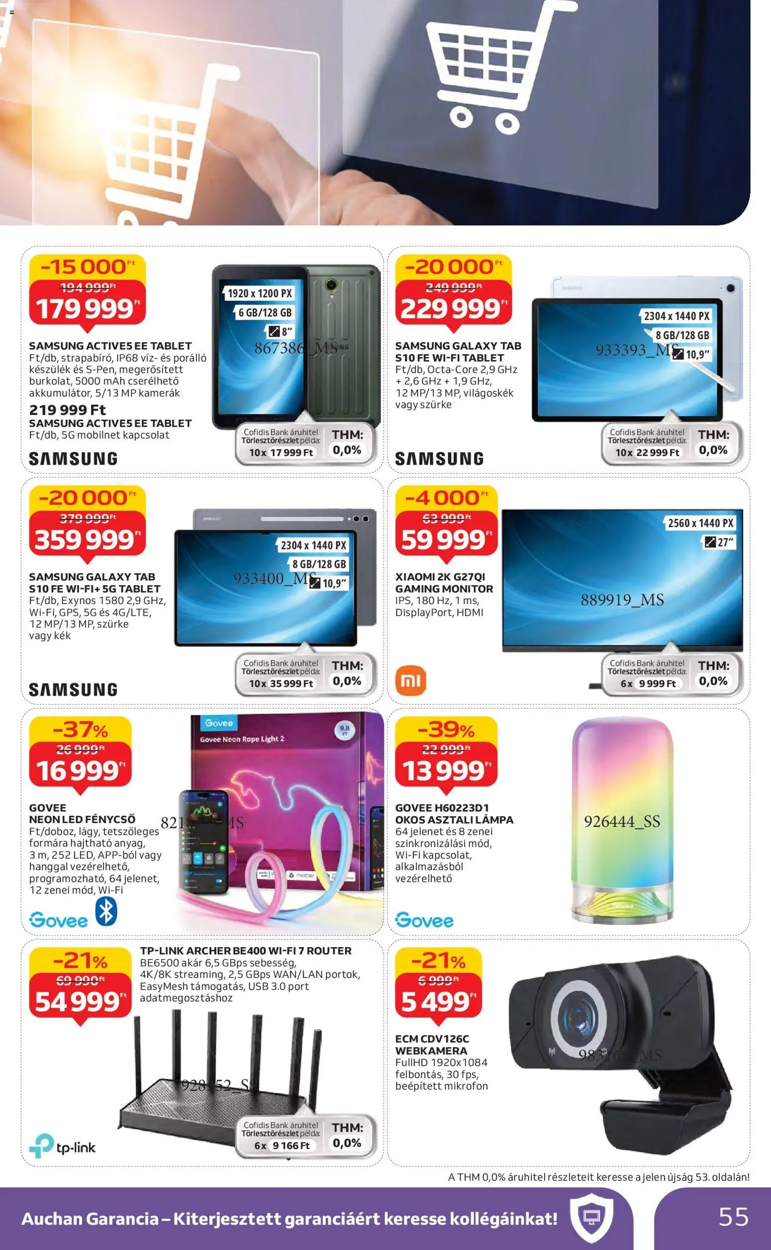 Auchan akciós ujság - amely érvényes a következő dátumtól: 30.10.2025 | Oldal: 55 | Termékek: Monitor, Mikrofon, Xiaomi, Samsung