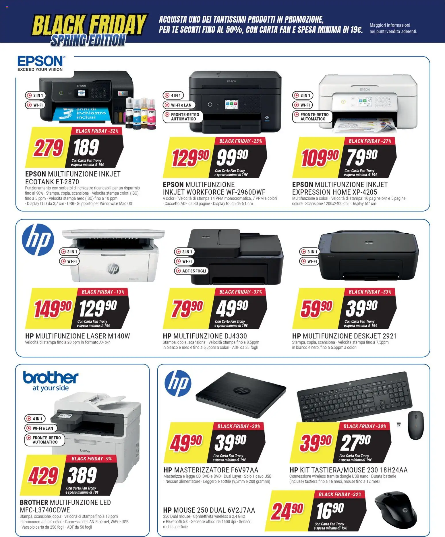 Volantino Trony del 19.03.2026 | Pagina: 19 | Prodotti: Mouse, Tastiera, USB, Fan