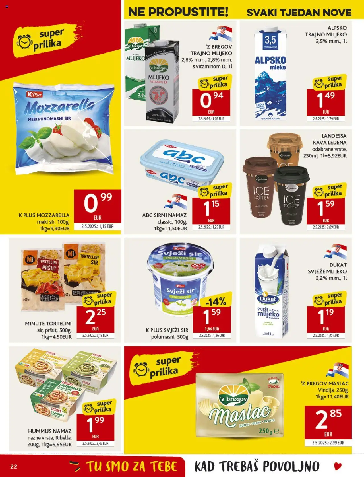 Konzum katalog | vrijedi od 15.10.2025 | Stranica: 22 | Proizvodi: Mlijeko, Pršut, Trajno mlijeko, Namaz