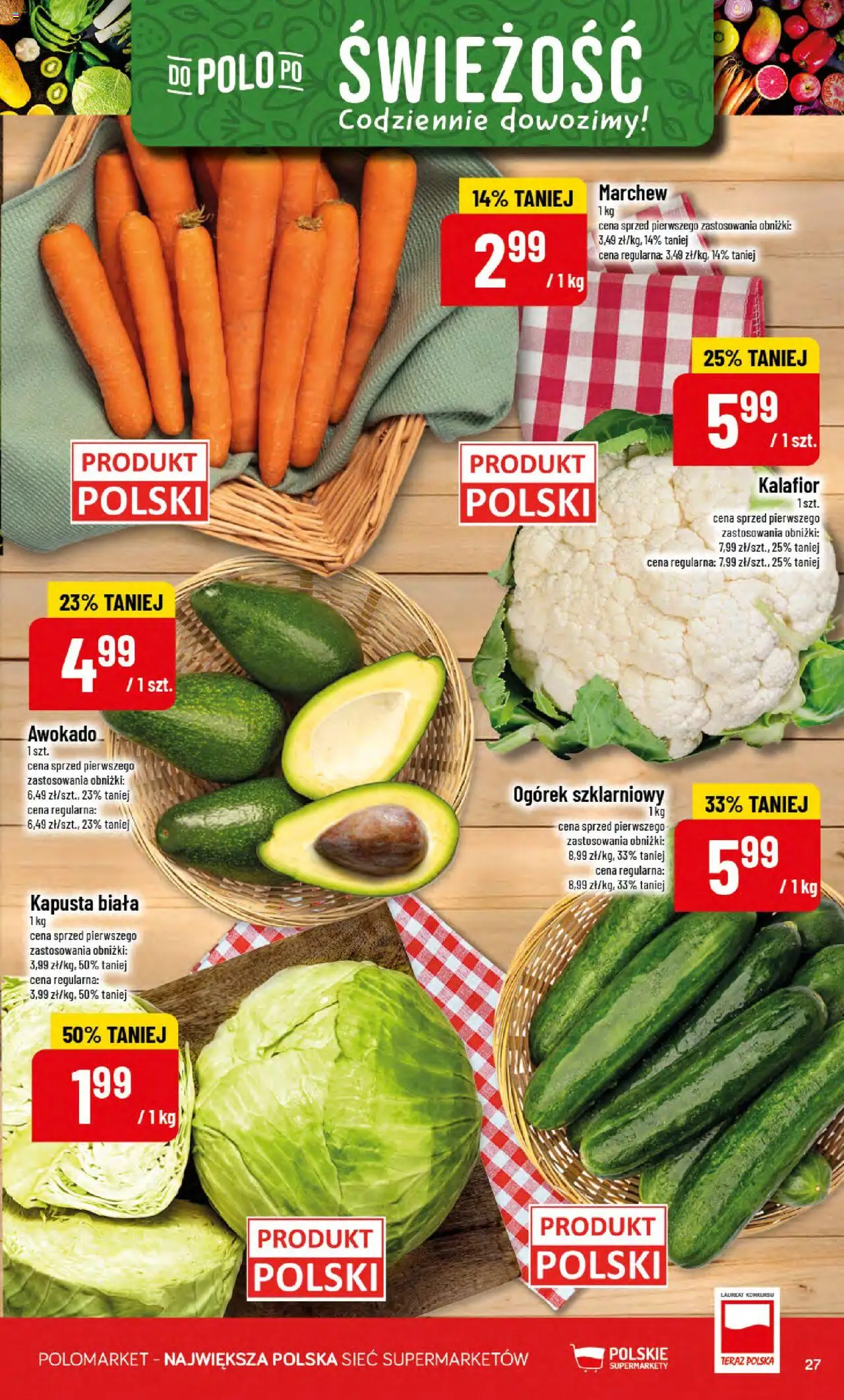 POLOmarket Gazetka od 17.09.2025 | Strona: 27 | Produkty: Kapusta, Ogórek szklarniowy, Kapusta biała, Awokado