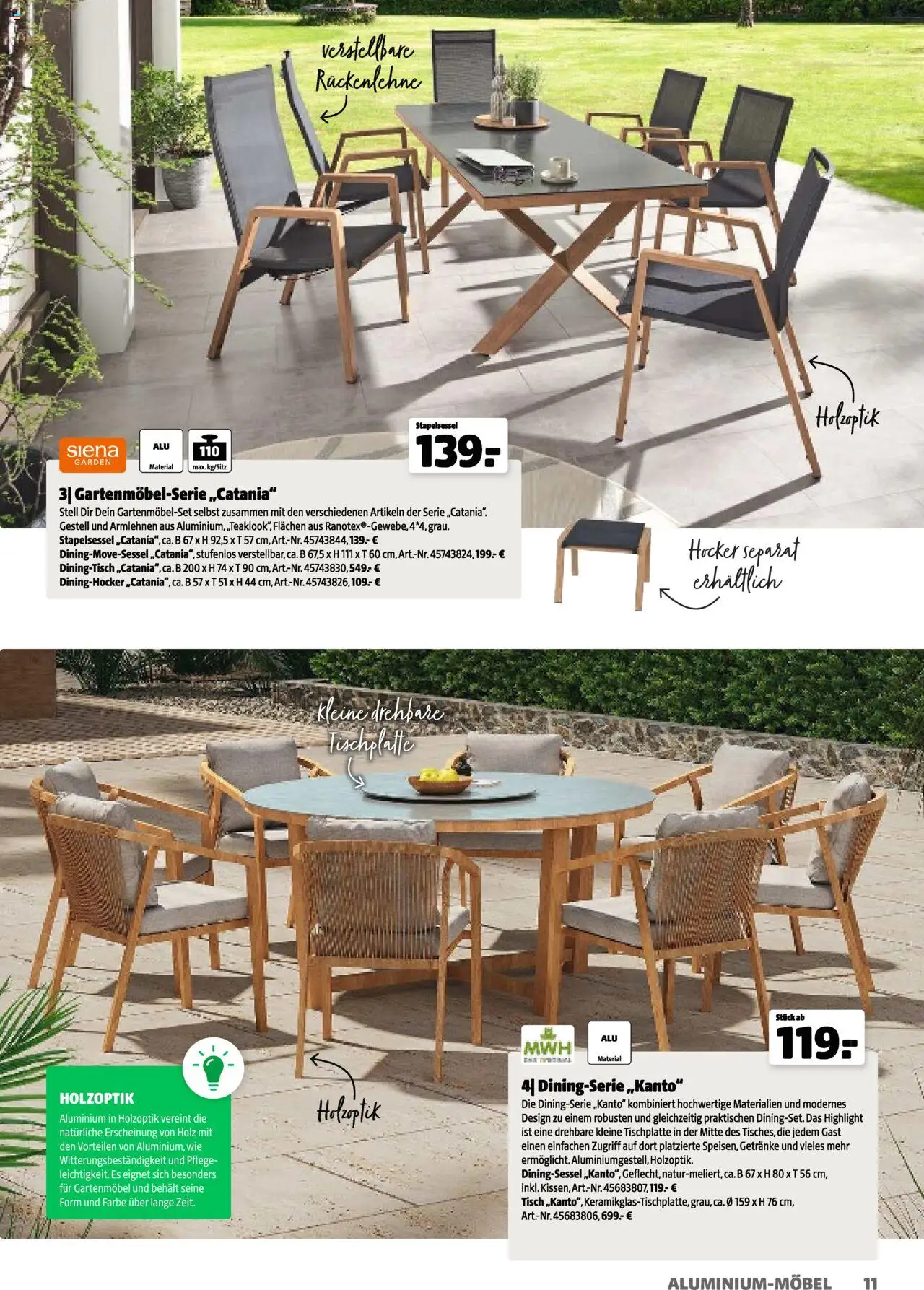 Hagebau Gartenkatalog 2025 gültig ab 05.03.2025 | Seite: 11 | Produkte: Kissen, Tisch, Gartenmöbel