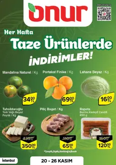 20.11.2025 tarihinden itibaren geçerli olan Onur Market kataloğu önizlemesi