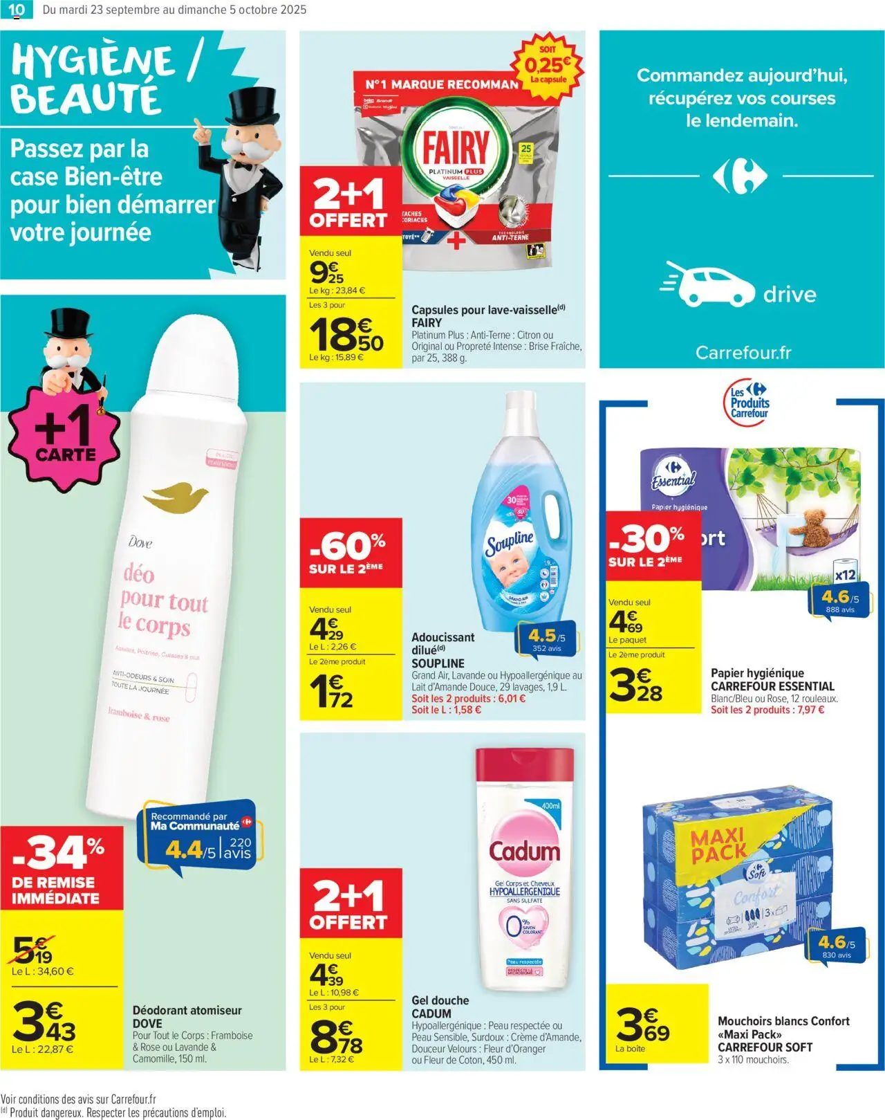  | Page: 12 | Produits: Lavande, Soupline, Mouchoirs, Lait