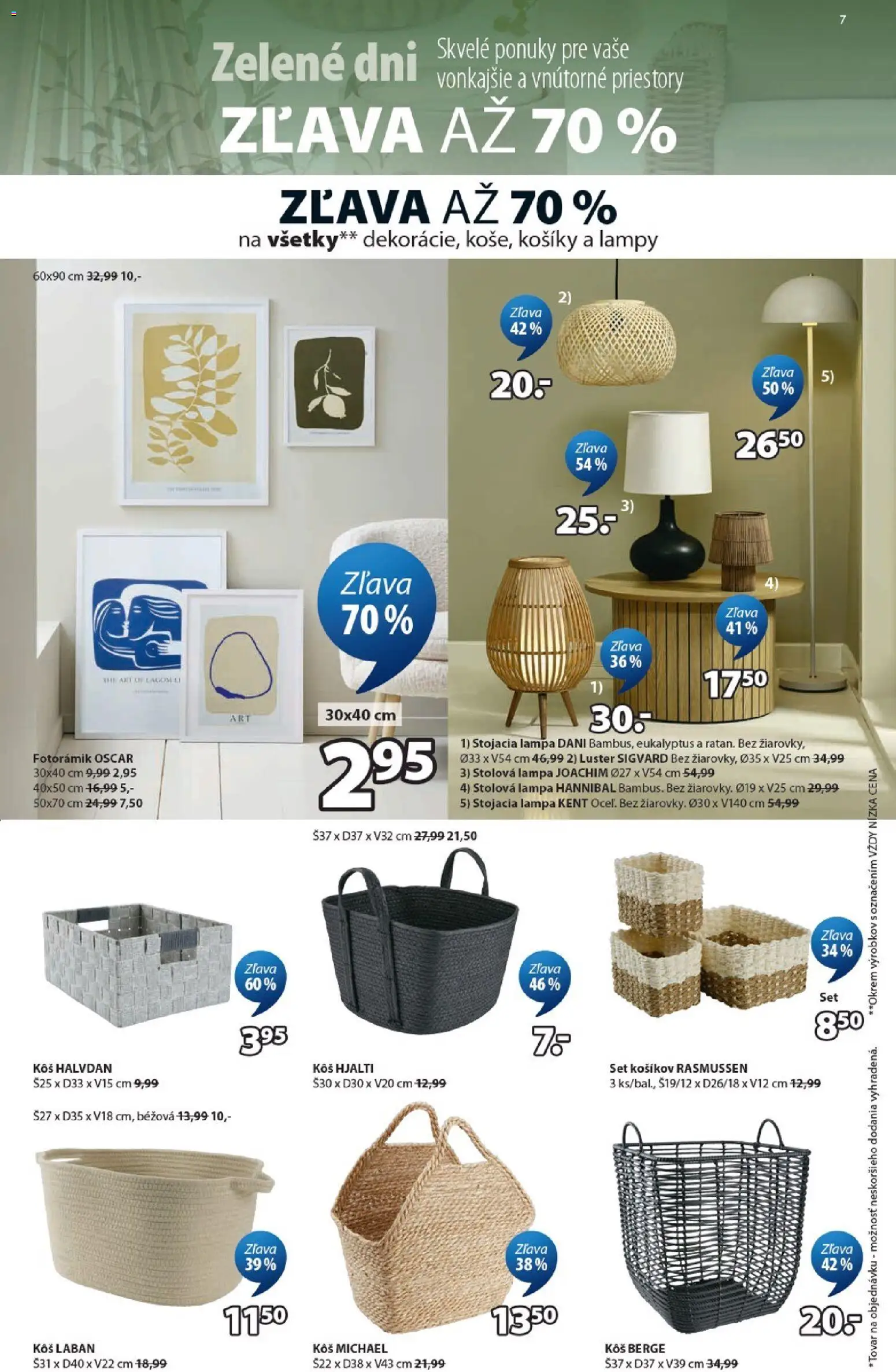 Nové JYSK akcie – leták je platný od 08.04.2026 | Strana: 7 | Produkty: Lampa, Stolová lampa, Luster