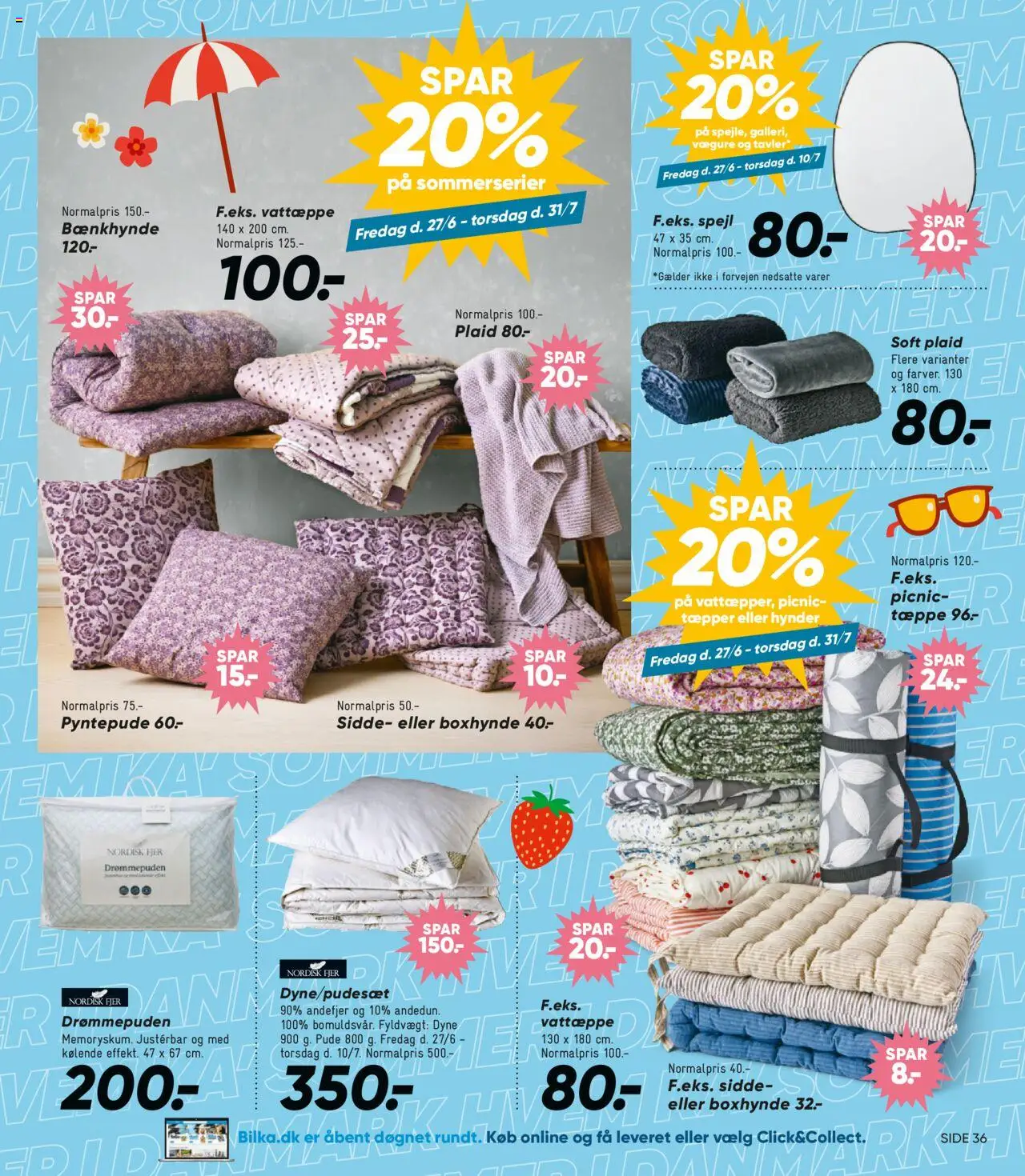Bilka Tilbudsavis gyldig fra 27.06.2025 | Side: 33 | Produkter: Pude, Tæppe, Spejl