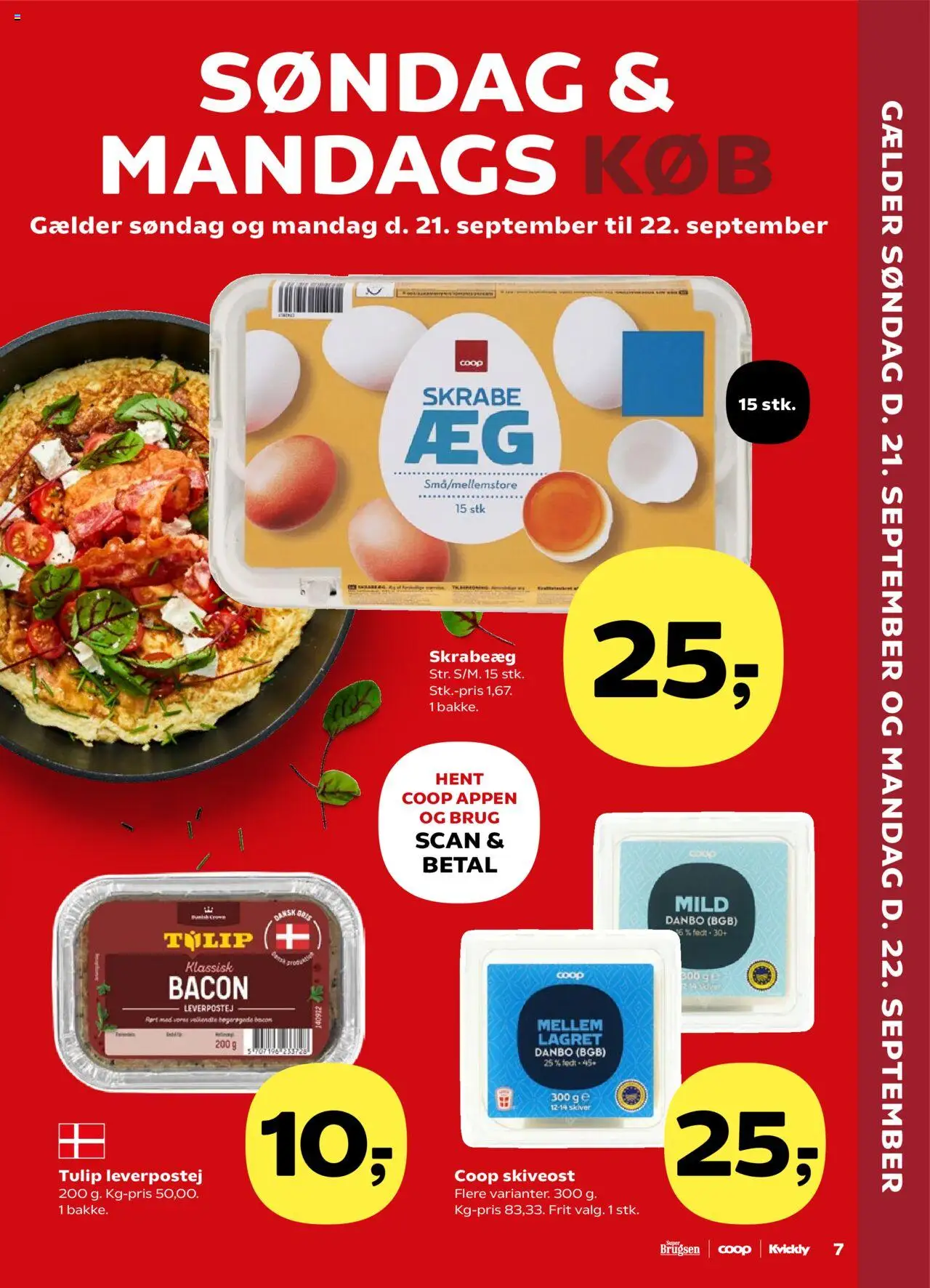 Kvickly tilbudsavis – gyldig fra 19.09.2025 | Side: 7 | Produkter: Leverpostej, Skiveost, Bacon