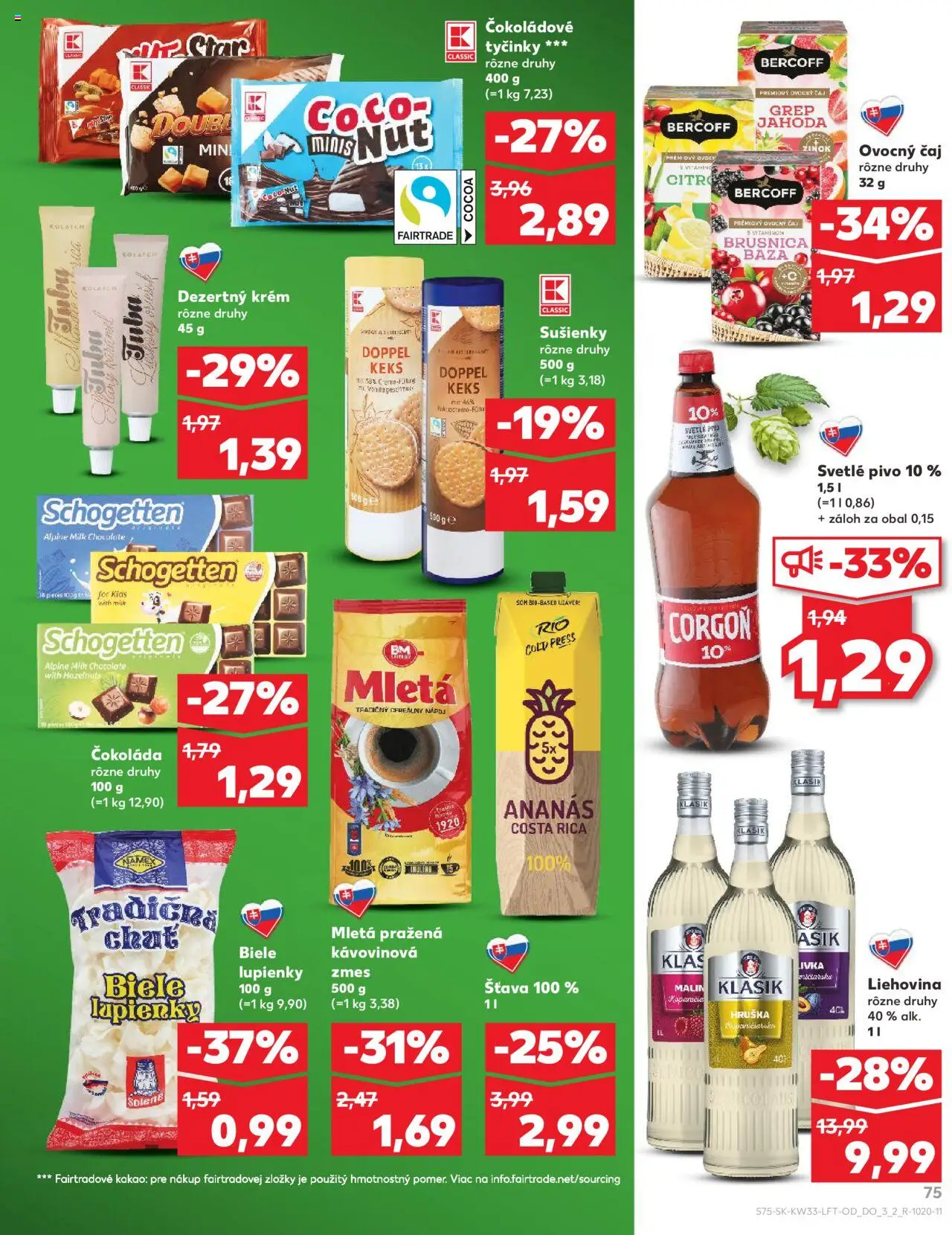 Kaufland Zlaté Moravce │ platný od 14.08.2025 | Strana: 75 | Produkty: Pivo, Čaj, Corgoň, Krém
