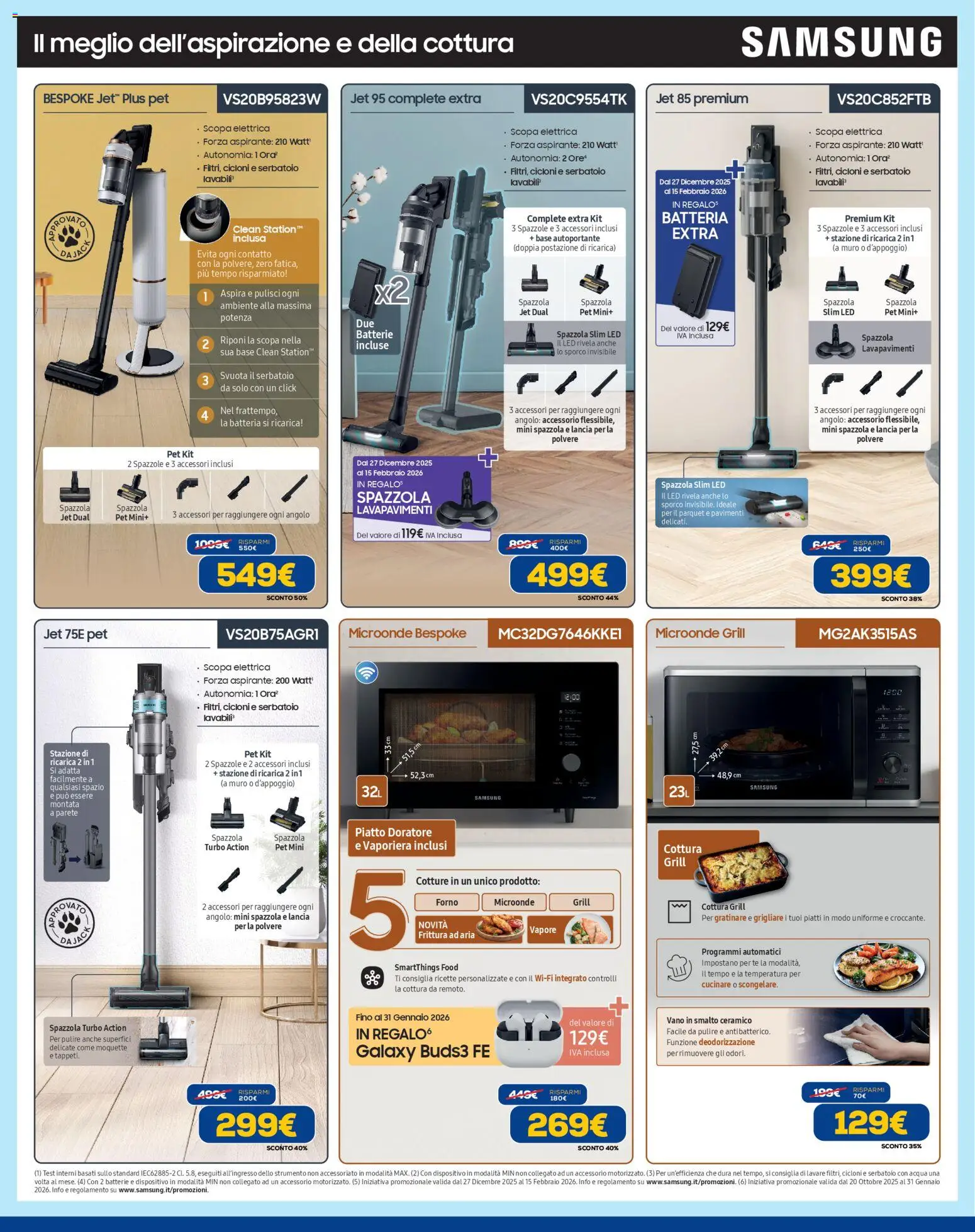 Volantino Euronics del 22.01.2026 | Pagina: 11 | Prodotti: Scopa elettrica, Acqua, Batterie, Samsung