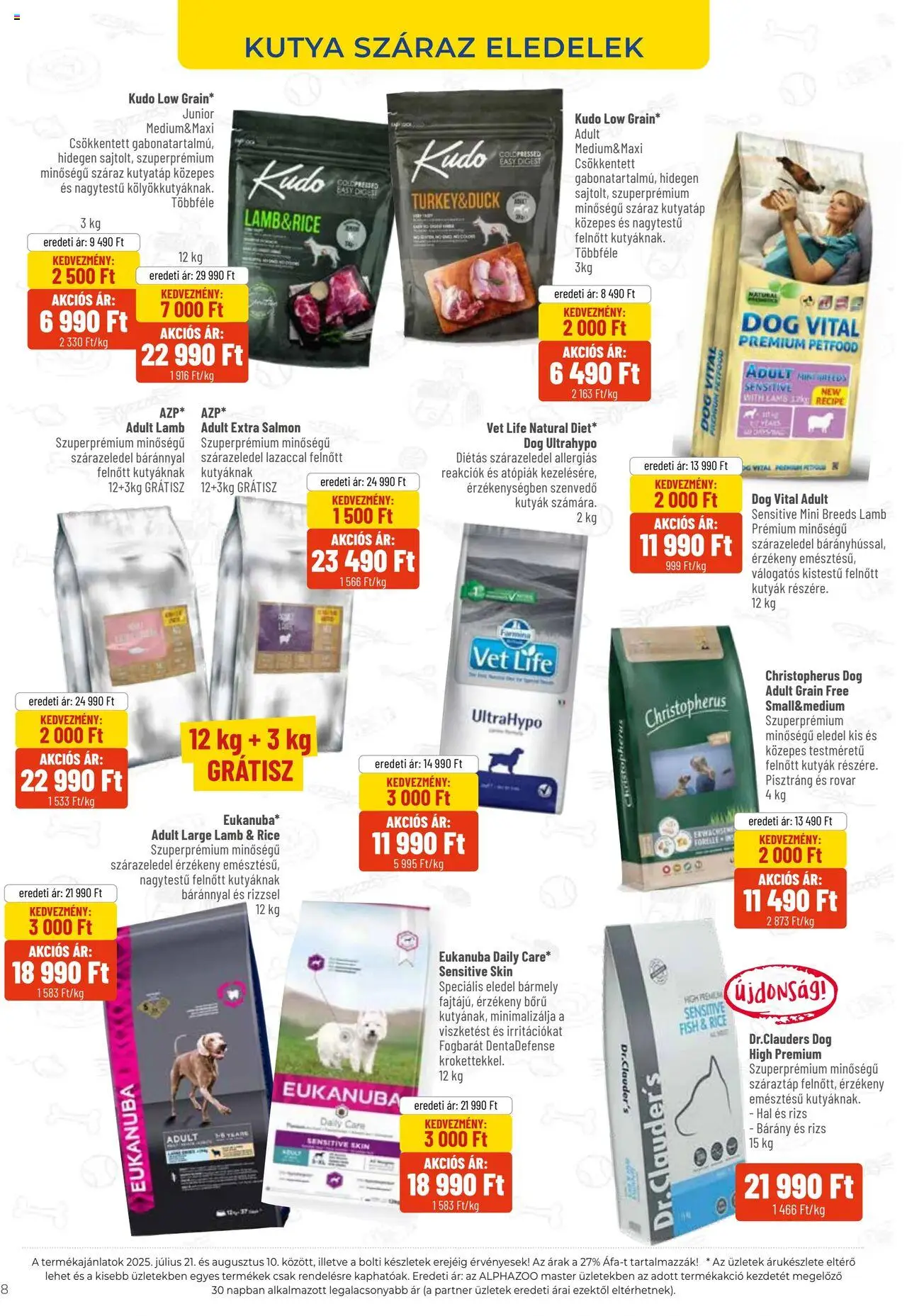 AlphaZoo akciós ujság - amely érvényes a következő dátumtól: 21.07.2025 | Oldal: 8 | Termékek: Pisztráng, Rizs, Hal, Kutyatáp